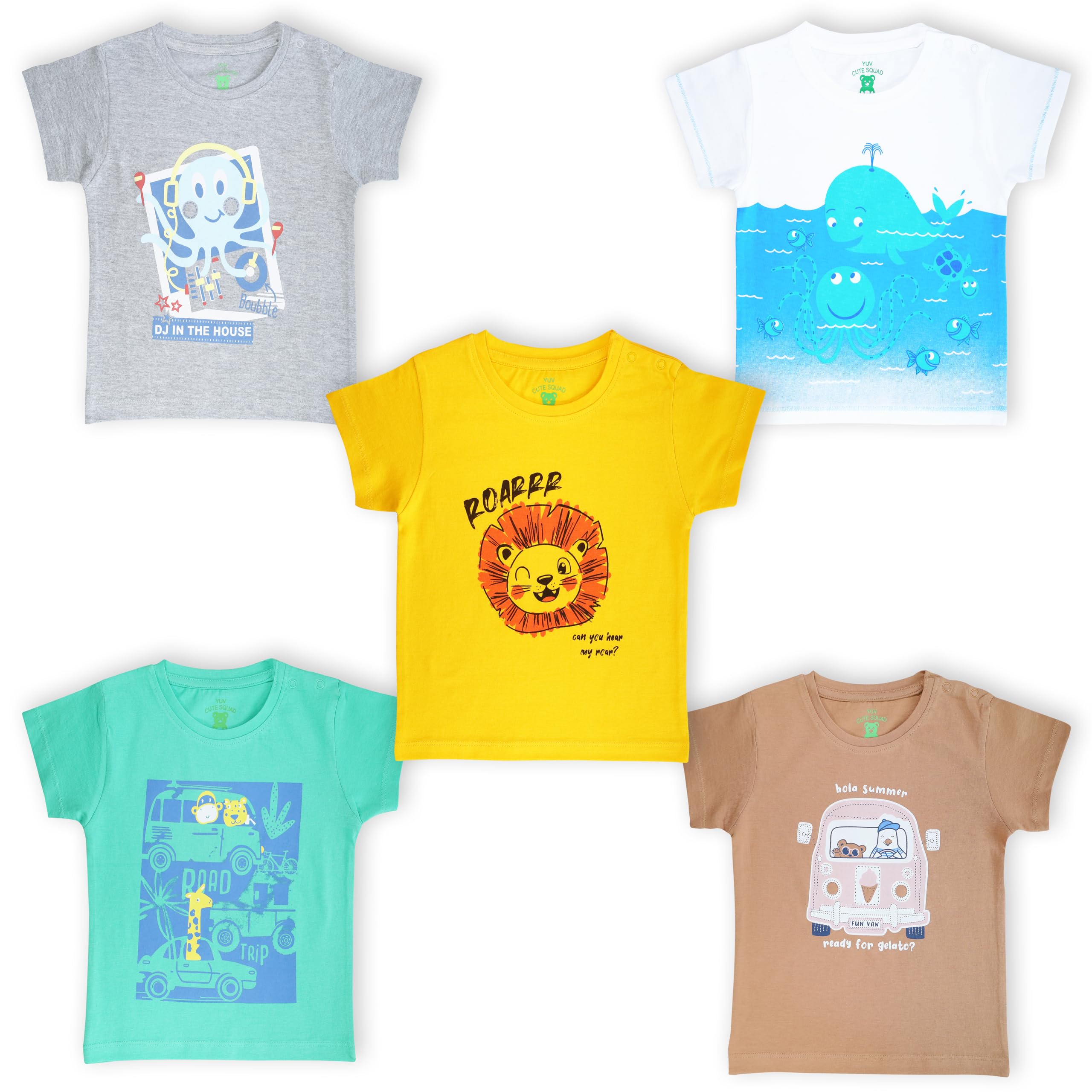 YUV Unisex Printed Multicolor T Shirt