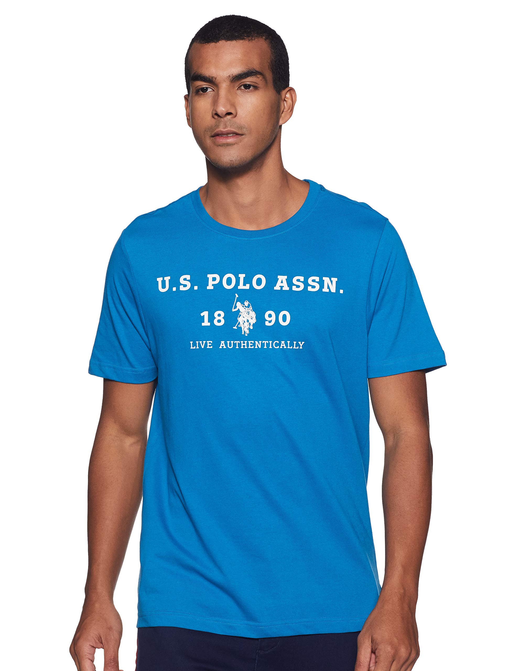 U.S. Polo Assn Men's T-Shirt - Blue Printed