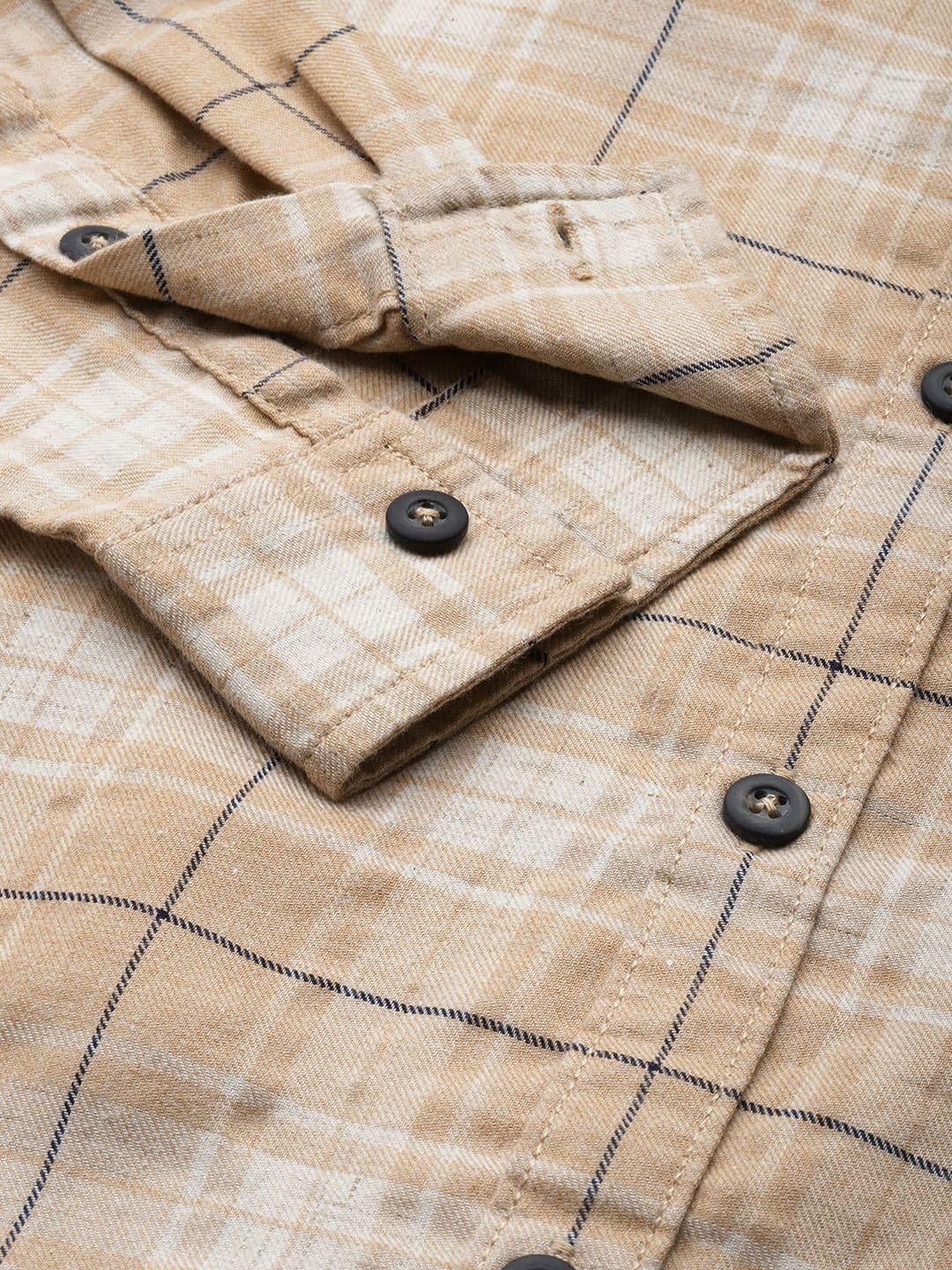 The Indian Garage Co Men's Slim Fit Shirt - Beige - Image 4