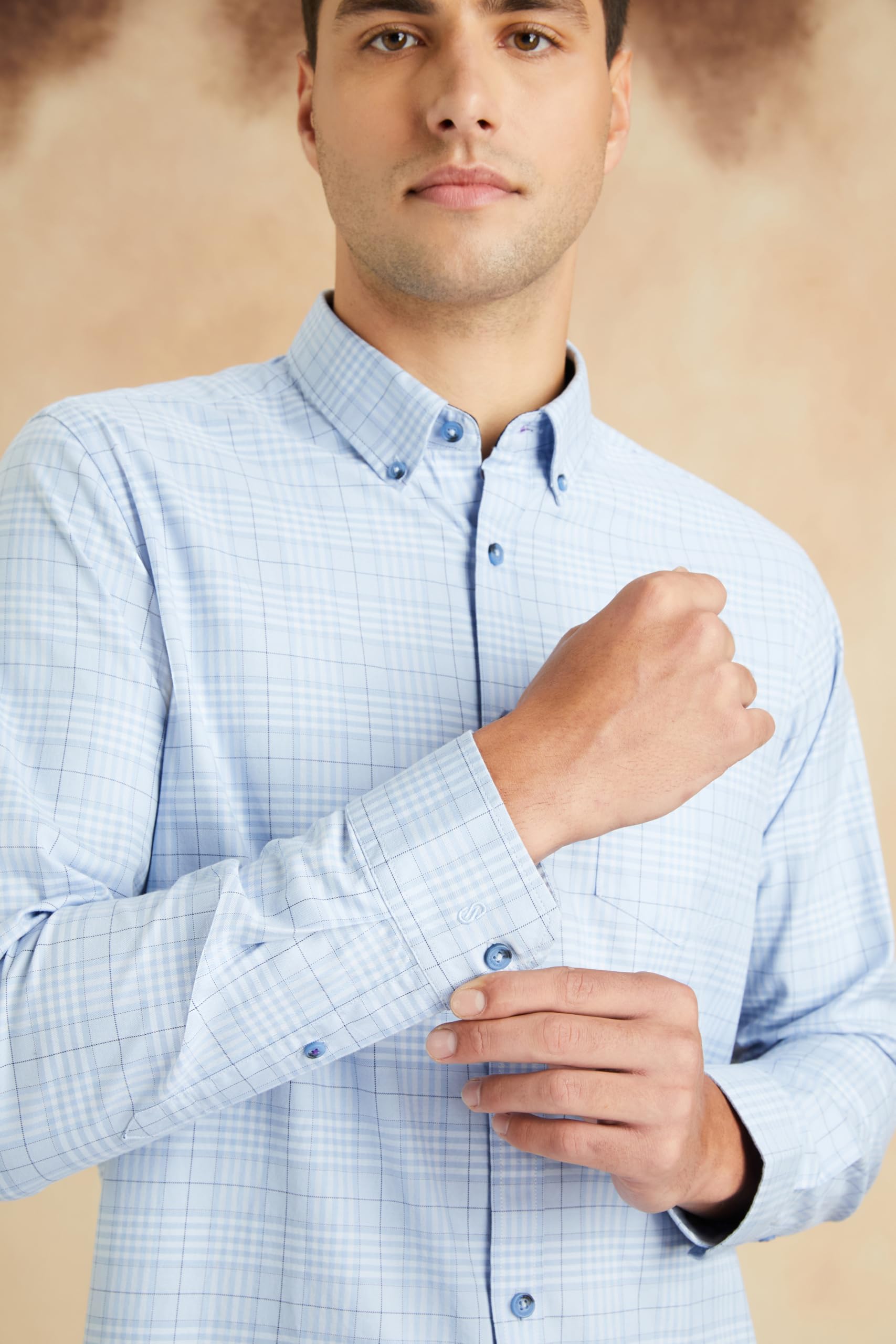 Symbol Men's Checkered Casual Shirt - Cotton - Image 5