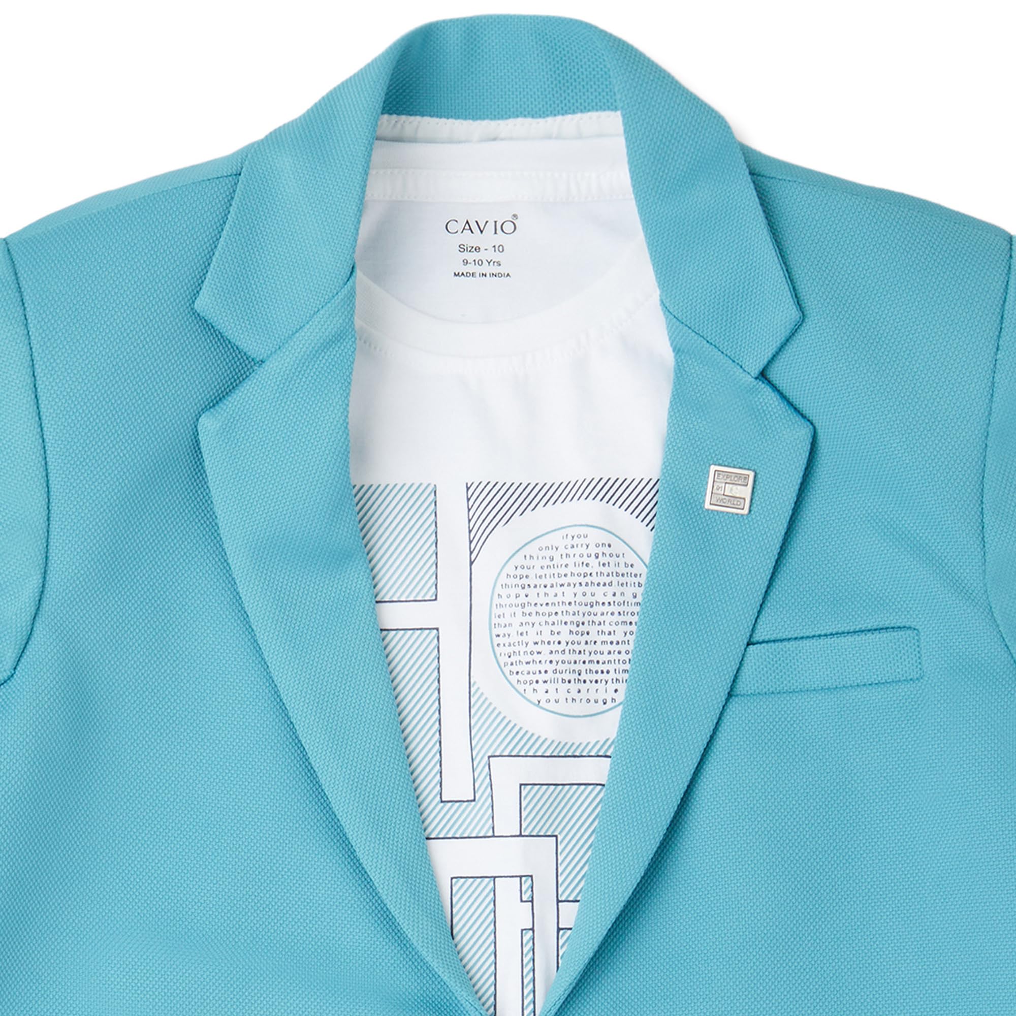 CAVIO Boys Formal Blazer and T-Shirt - Turquoiseblue - Image 3