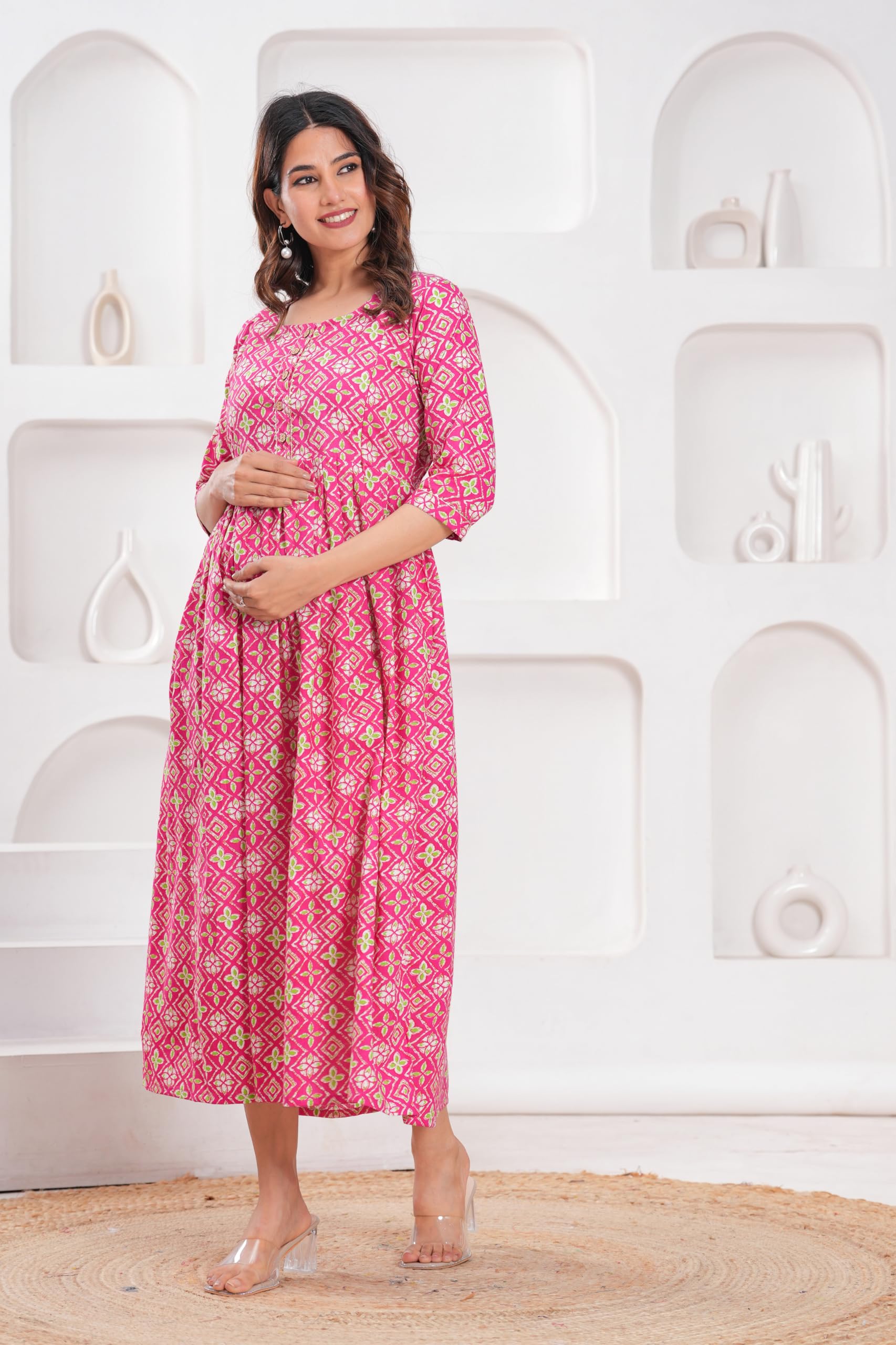 GarbGlide Maternity Feeding Kurti - Pink - Image 5