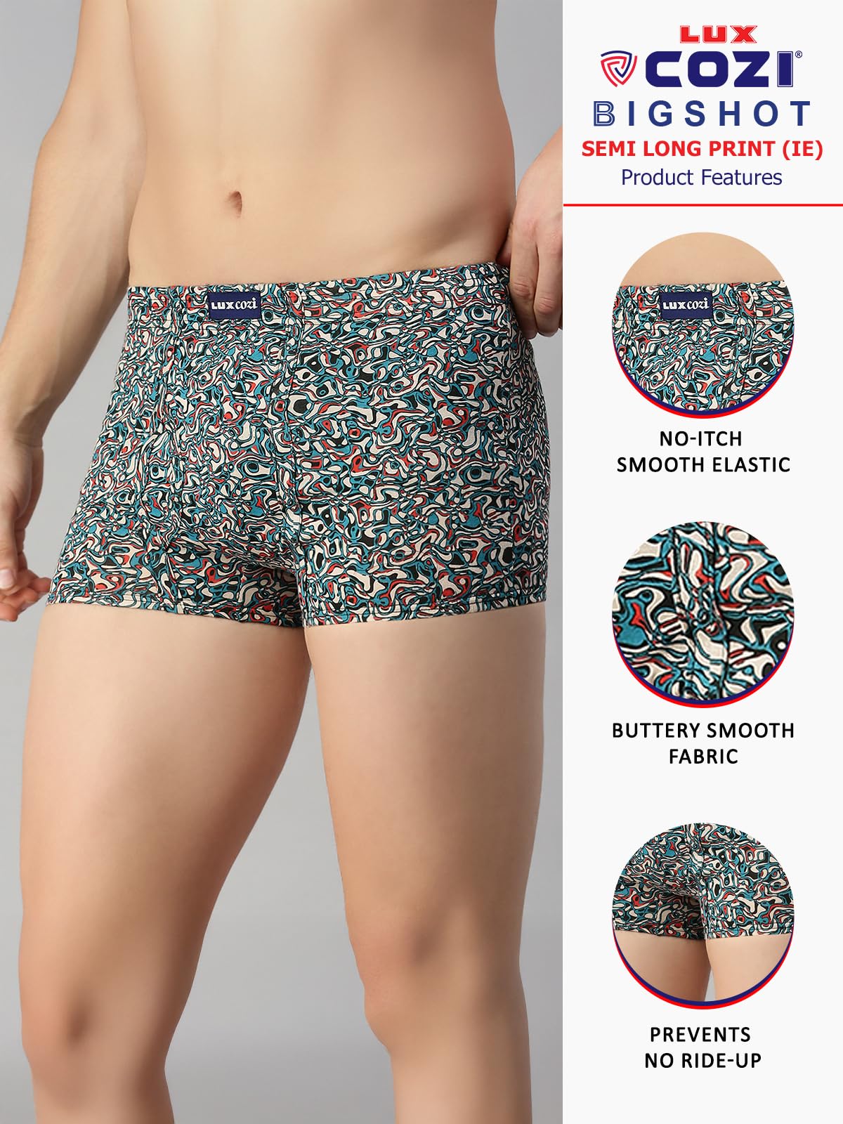 Lux Cozi Men's Assorted Printed Trunk - Image 4