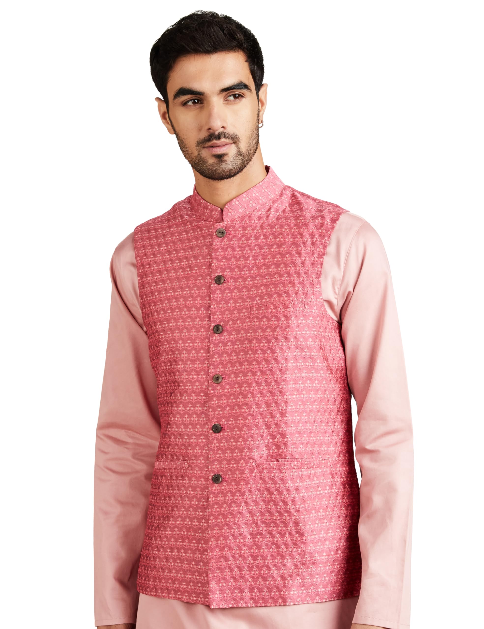 Amazon Men's Pink Nehru Jacket