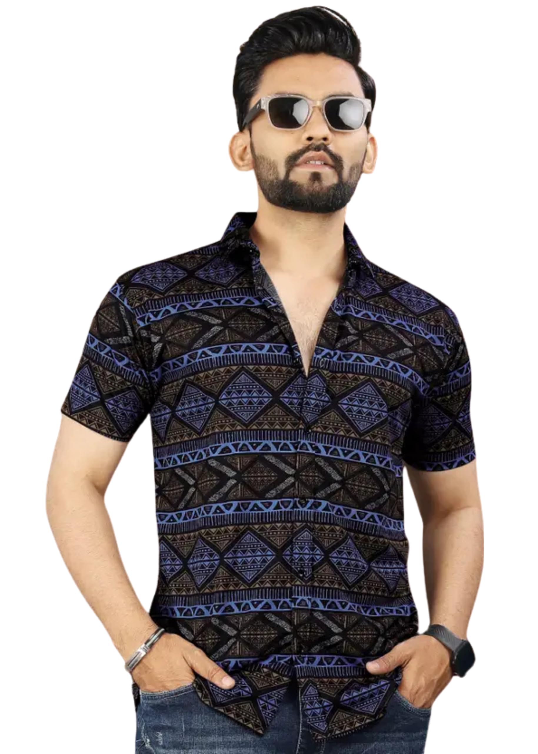 FABRIPPLE Men Polyester Casual Shirt - Black