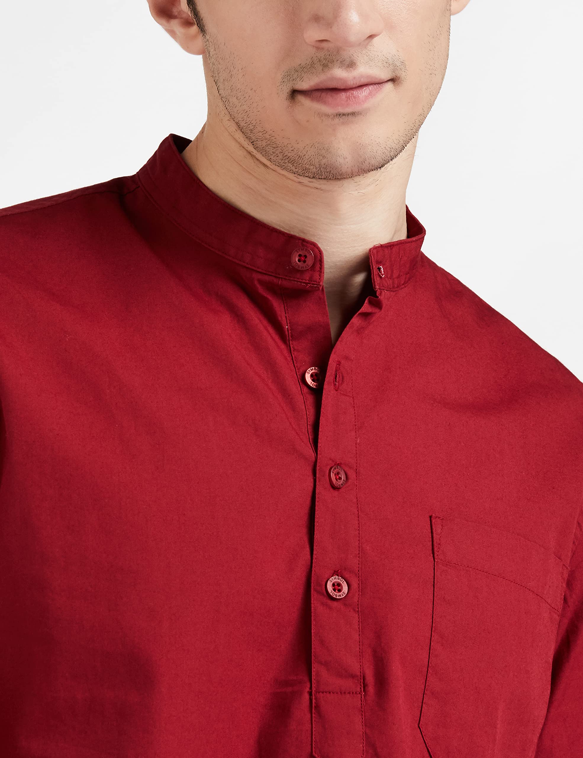 GarbGlide Men's Casual Shirt - White Maroon - Image 3