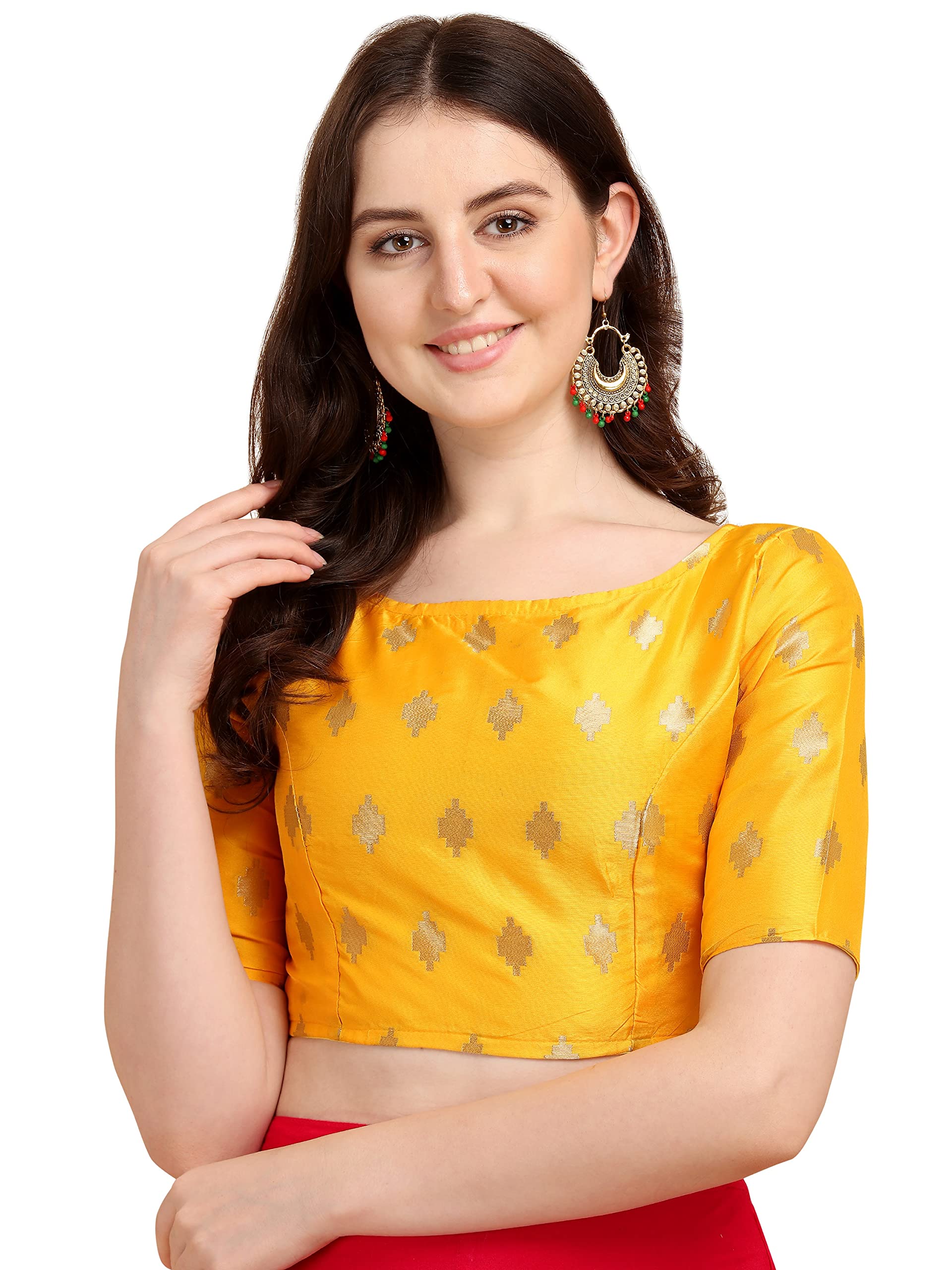 GarbGlide Women Indian Ethnic Wear Zari Work Blouse