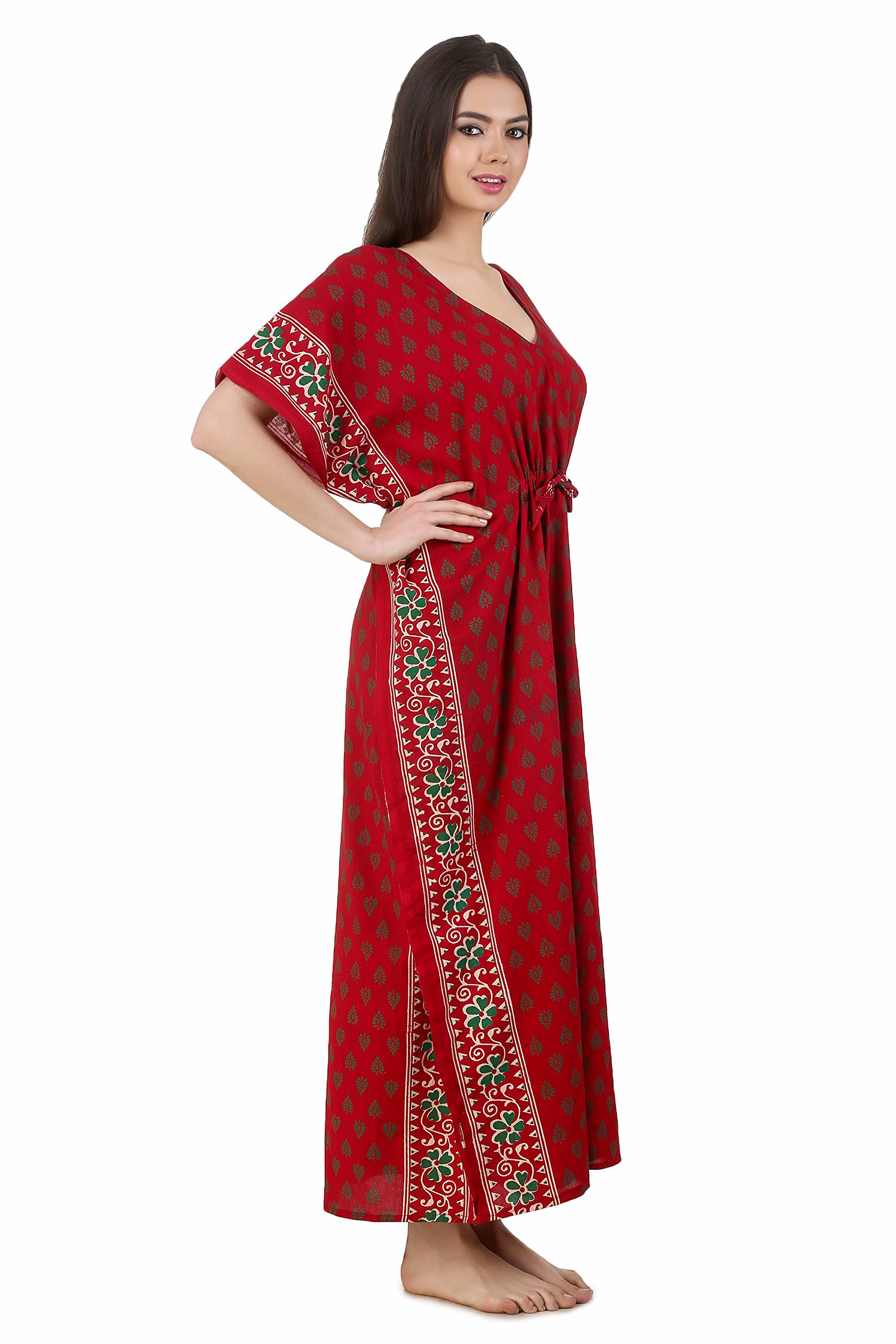 Masha Women's Cotton Kaftan - Red - Image 3