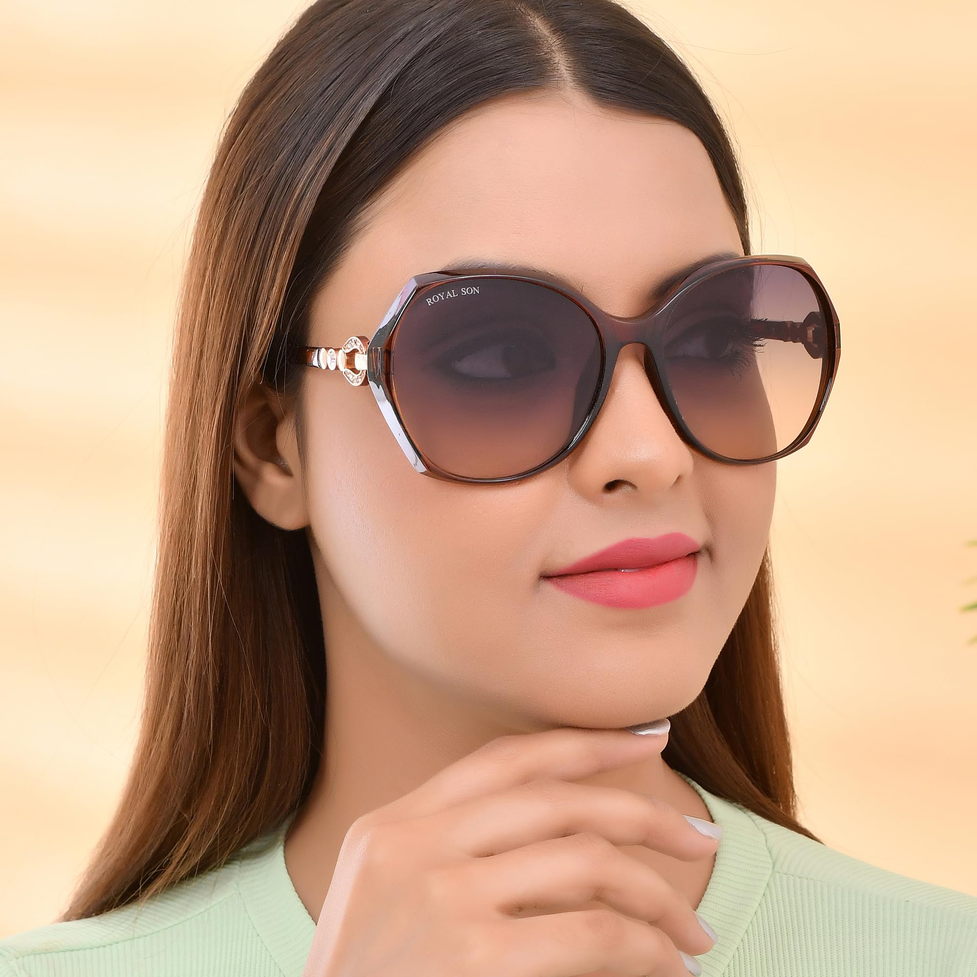 ROYAL SON Butterfly Sunglasses for Women - Grey Black Brown - Image 2