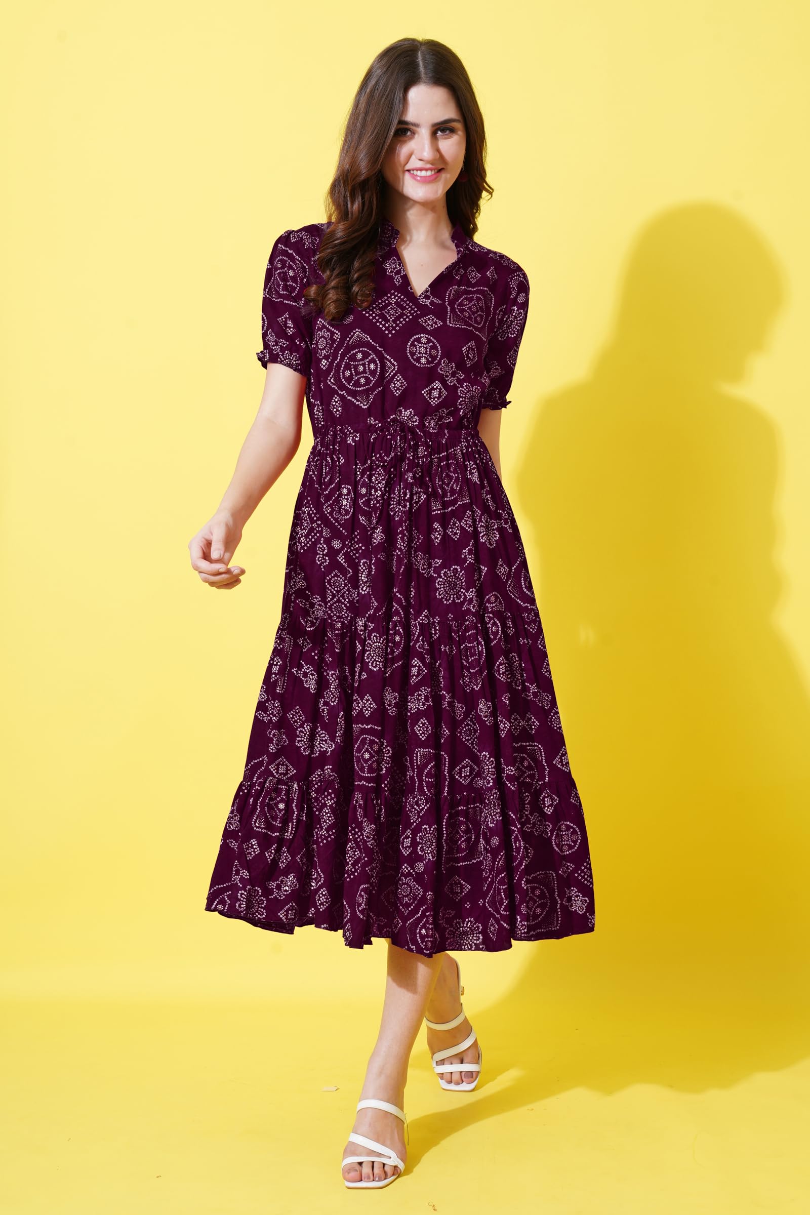 flowervelly Women Midi Dress - Purple - Image 4