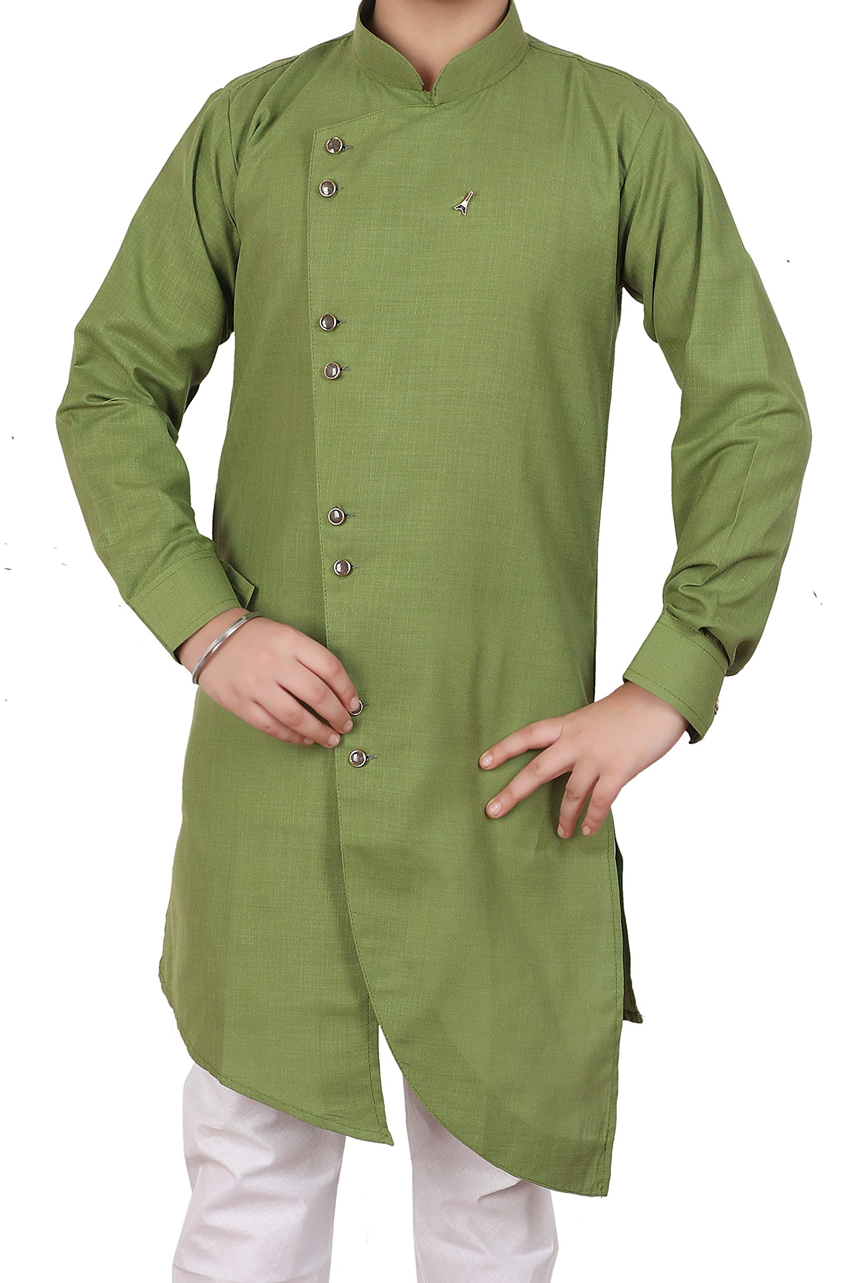 Pro-Ethic Boy's Cotton Blend Kurta Pajama Set - Green - Image 2