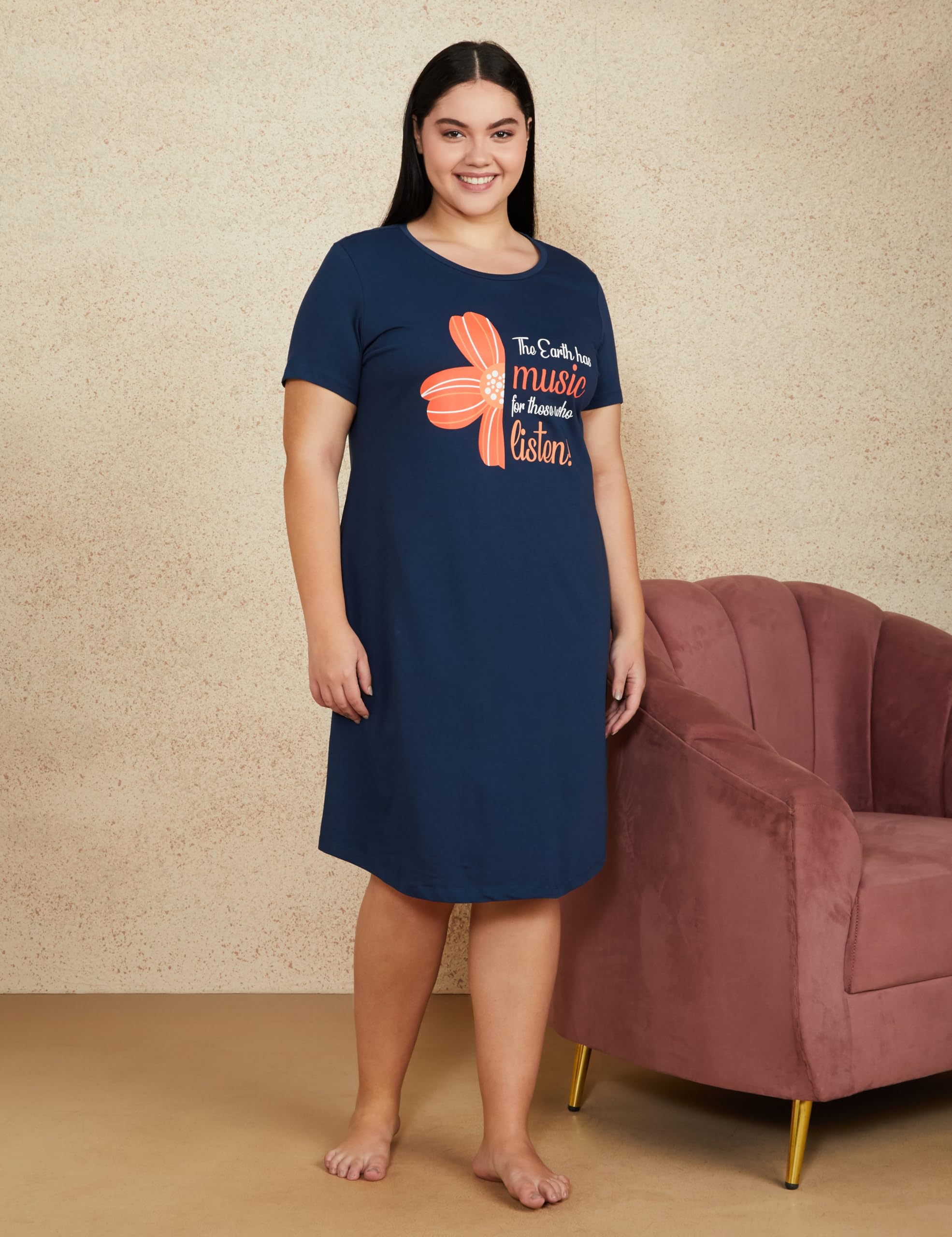 Amazon Women Cotton Knee Length Nighty - Image 5