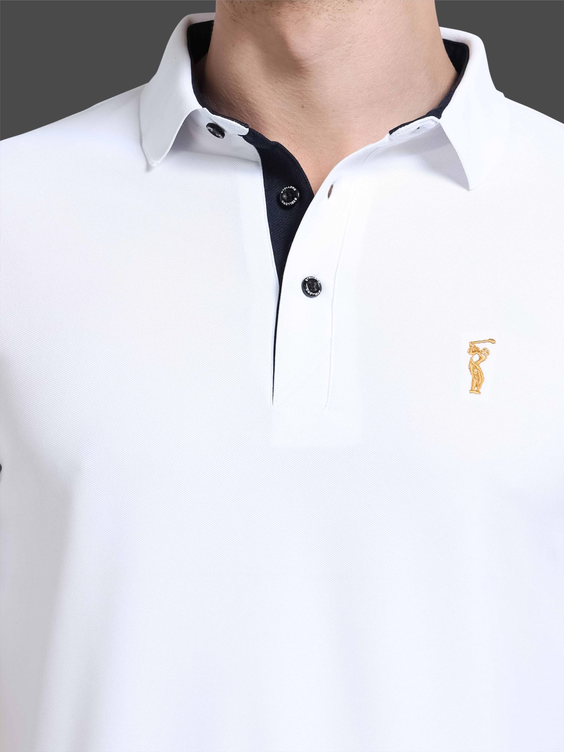 STELLERS Men's Polo T-Shirt - White - Image 5