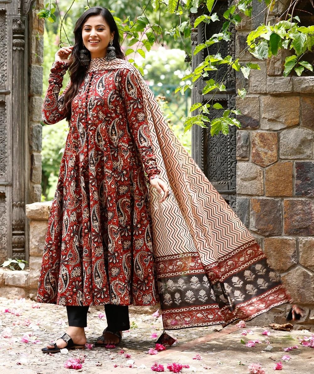 Maroon Anarkali Kurta Set for Women - Image 4