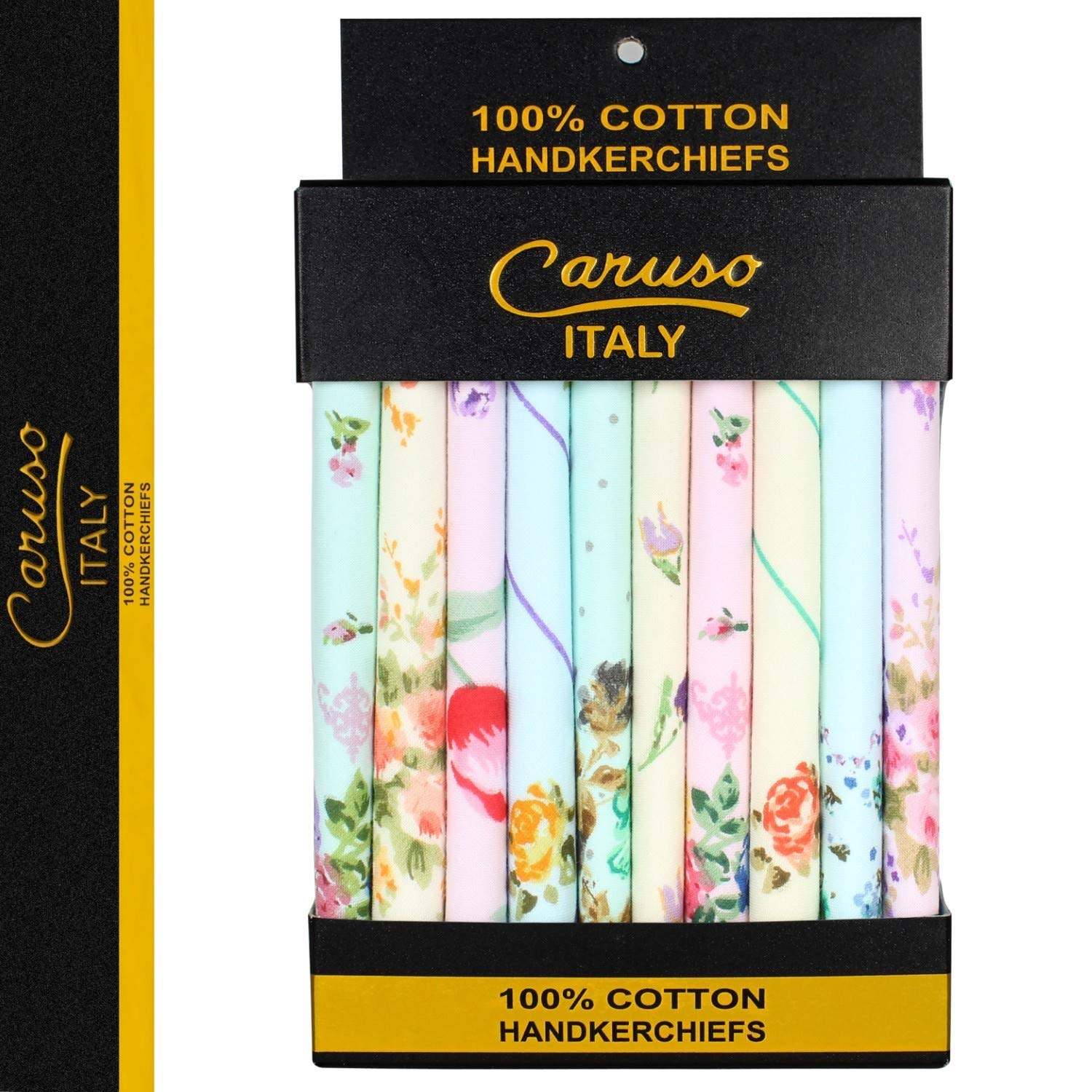 Caruso Italy Floral Cotton Handkerchiefs for Women - Multicolor - Image 2