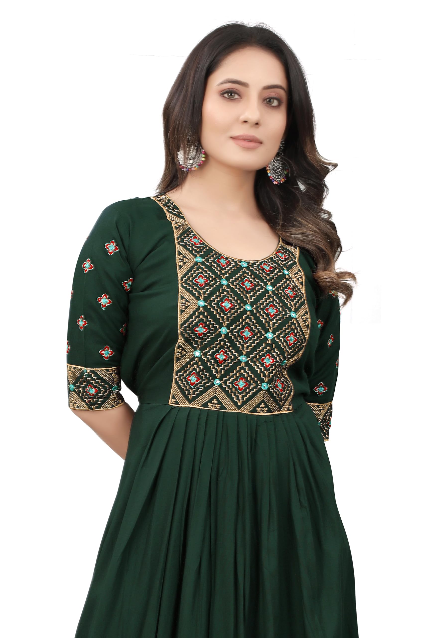 GarbGlide Rayon Embroidery Kurta for Women - Purple - Image 5