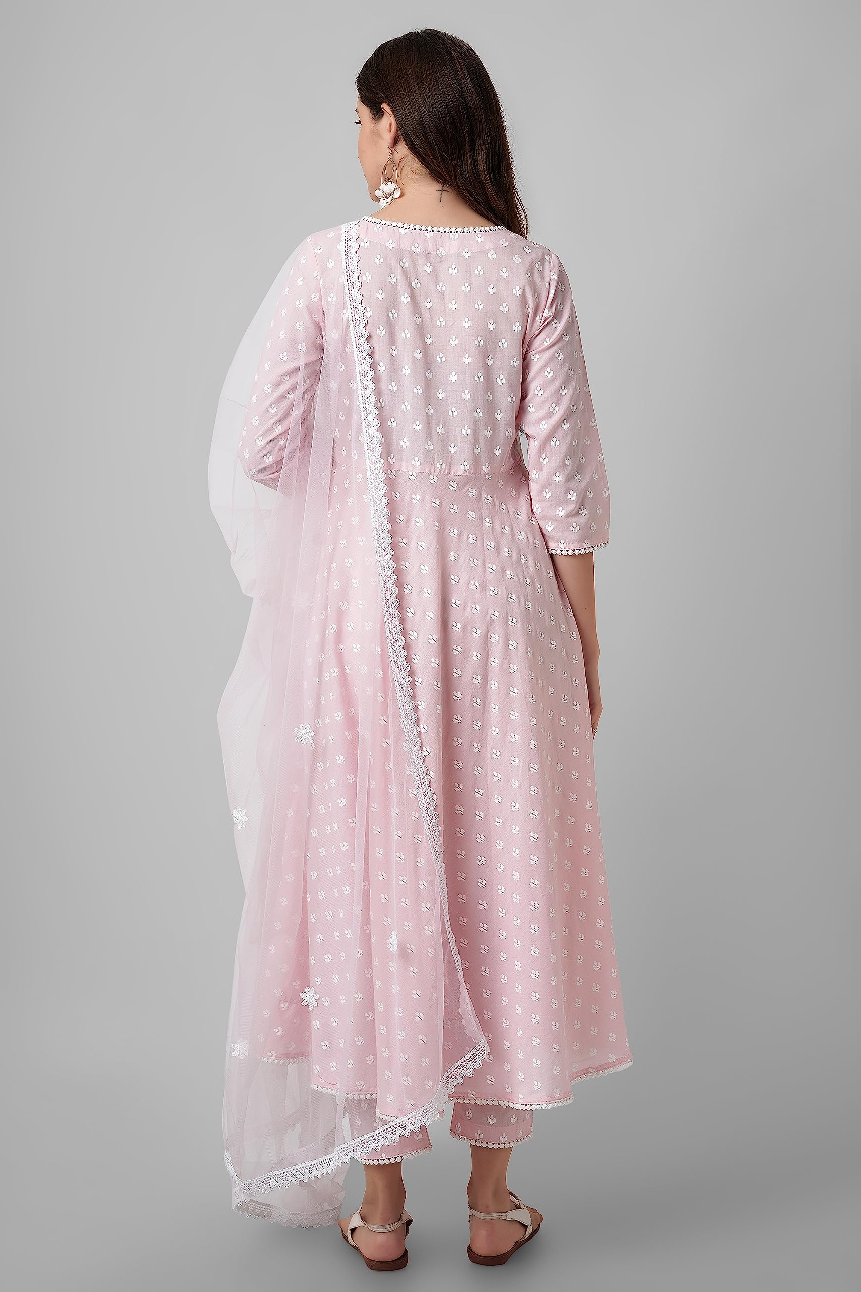 miss fame Women's Anarkali Kurta - Pink - Image 4