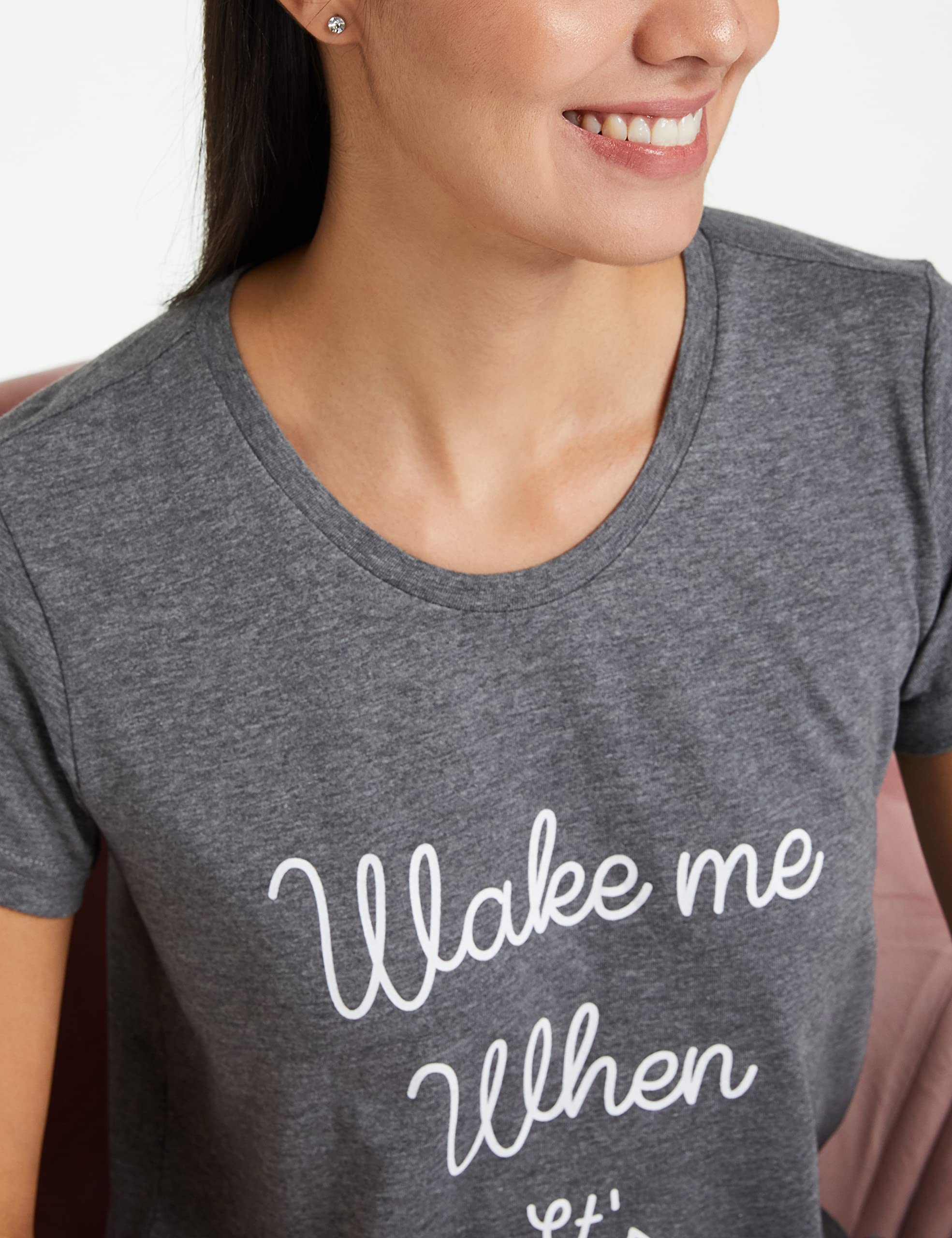 Symbol Women's Knee-Length Nighty - Grey - Image 4