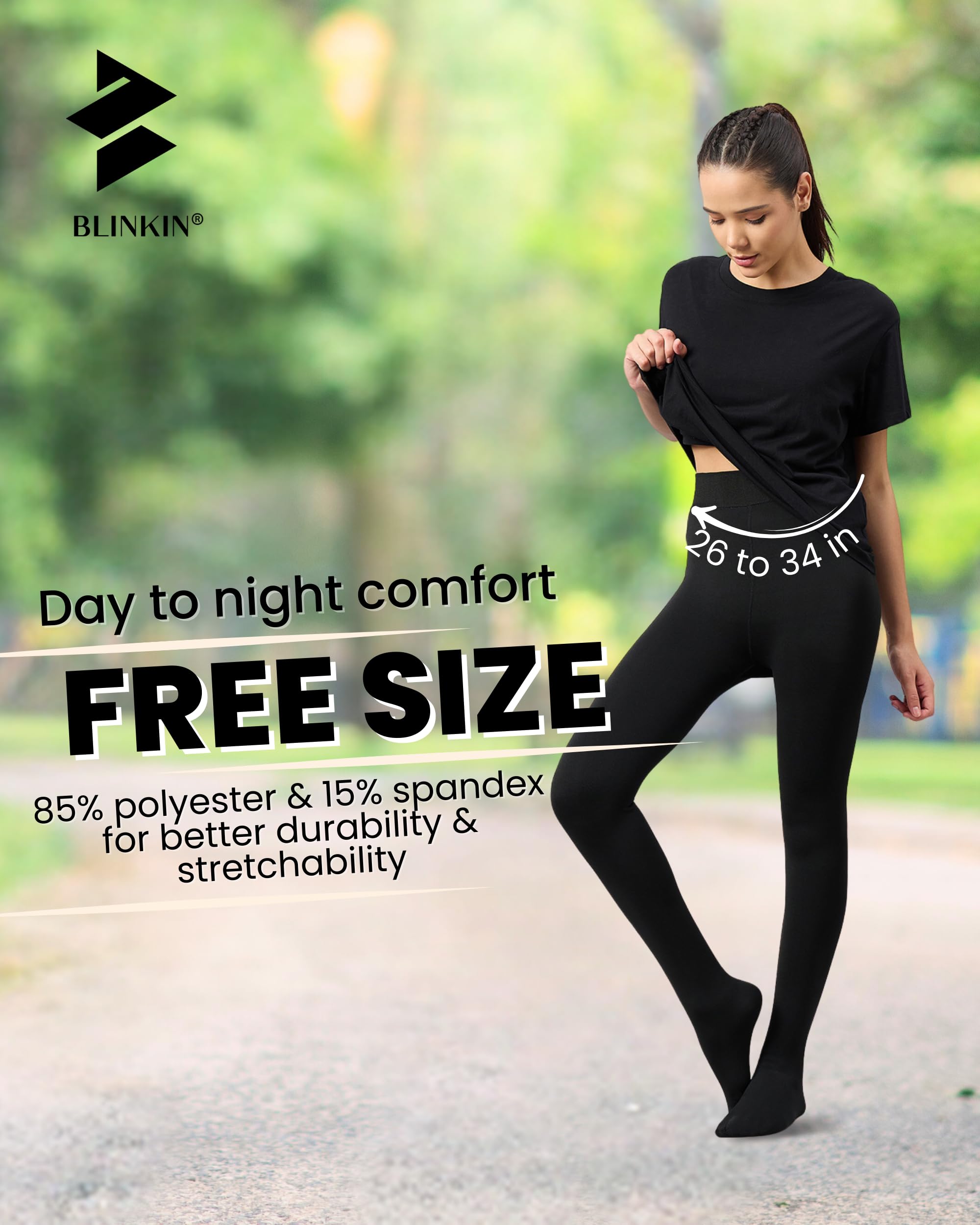 BLINKIN Women Fleece Leggings Thermal Tights - Image 5