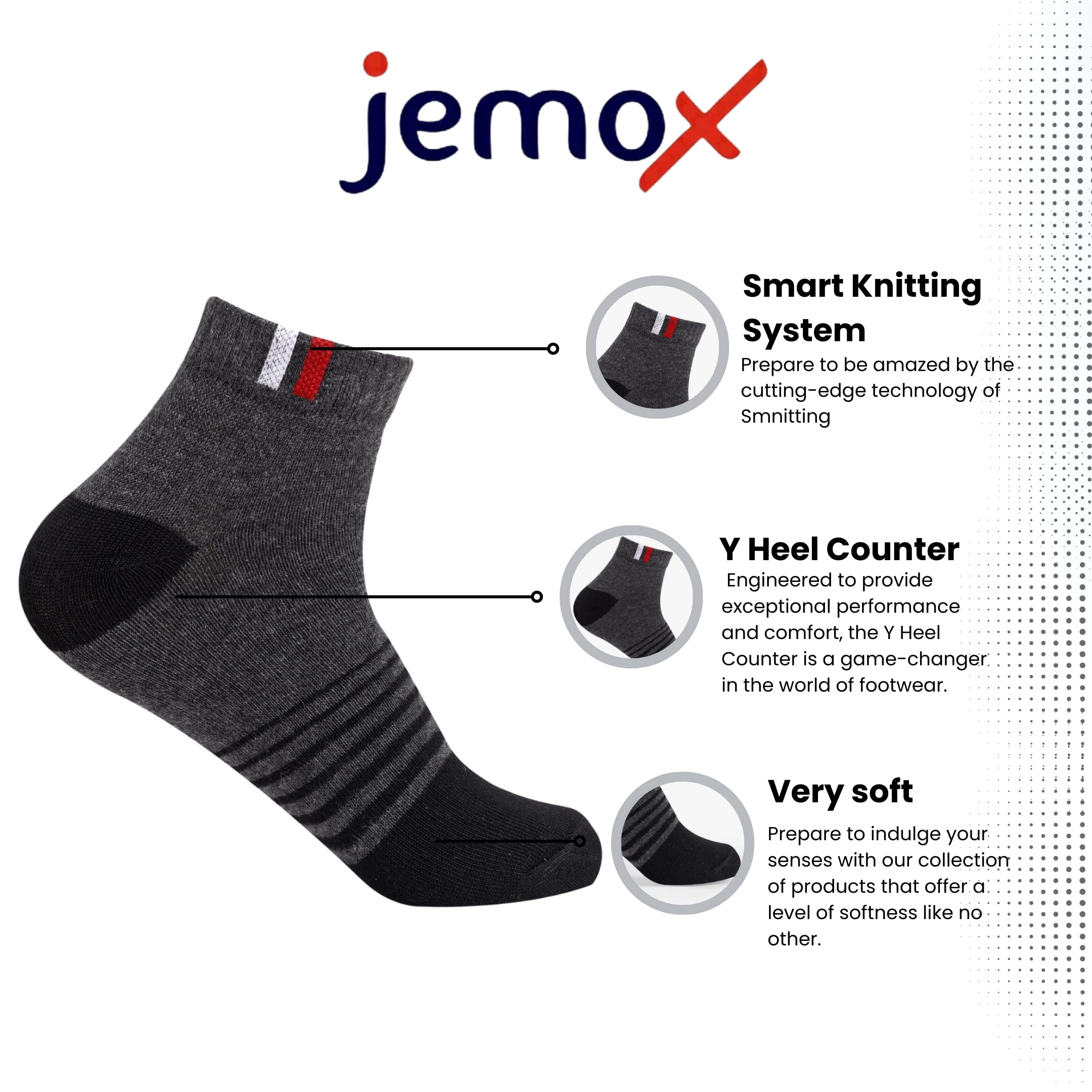 JEMOX Unisex Multicoloured Ankle Socks - Image 2