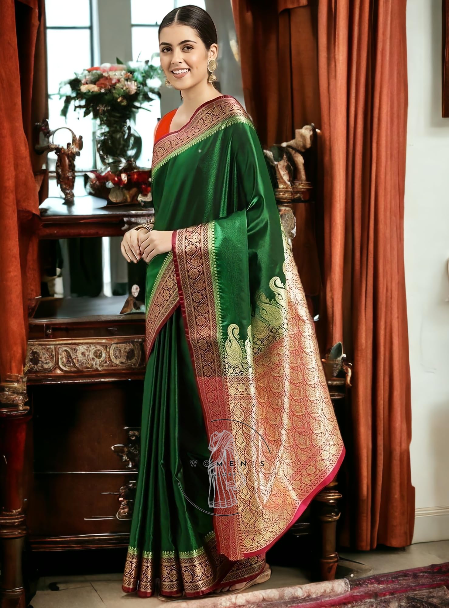 GarbGlide Kanjivaram Lichi Silk Saree for Women - Image 5