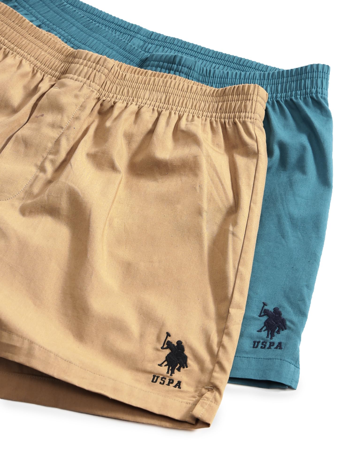 U.S. POLO ASSN. Men's Cotton Boxer Shorts - Colonial Blue & Iced Coffee - Image 5