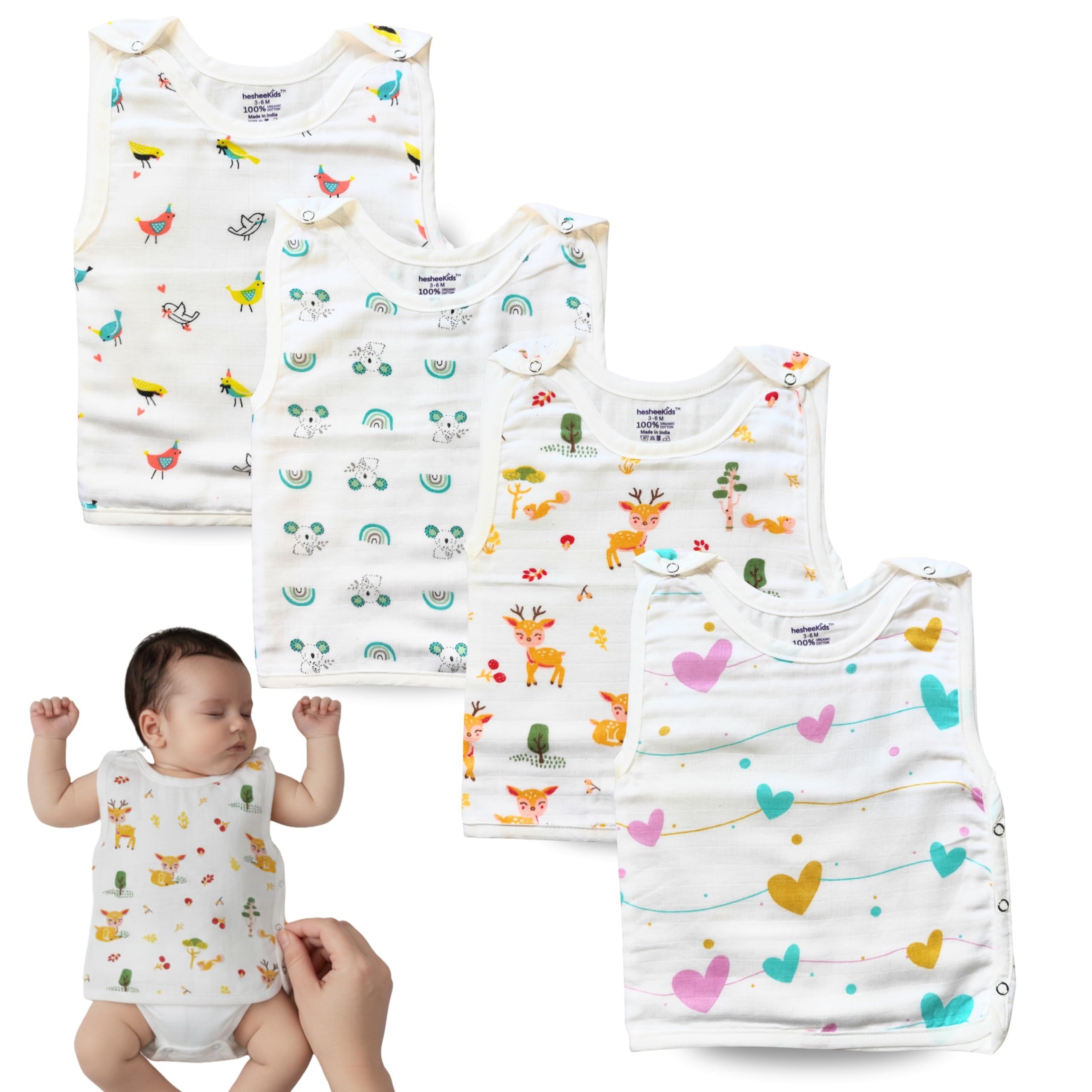 GarbGlide Organic Cotton Newborn Baby Jablas Unisex