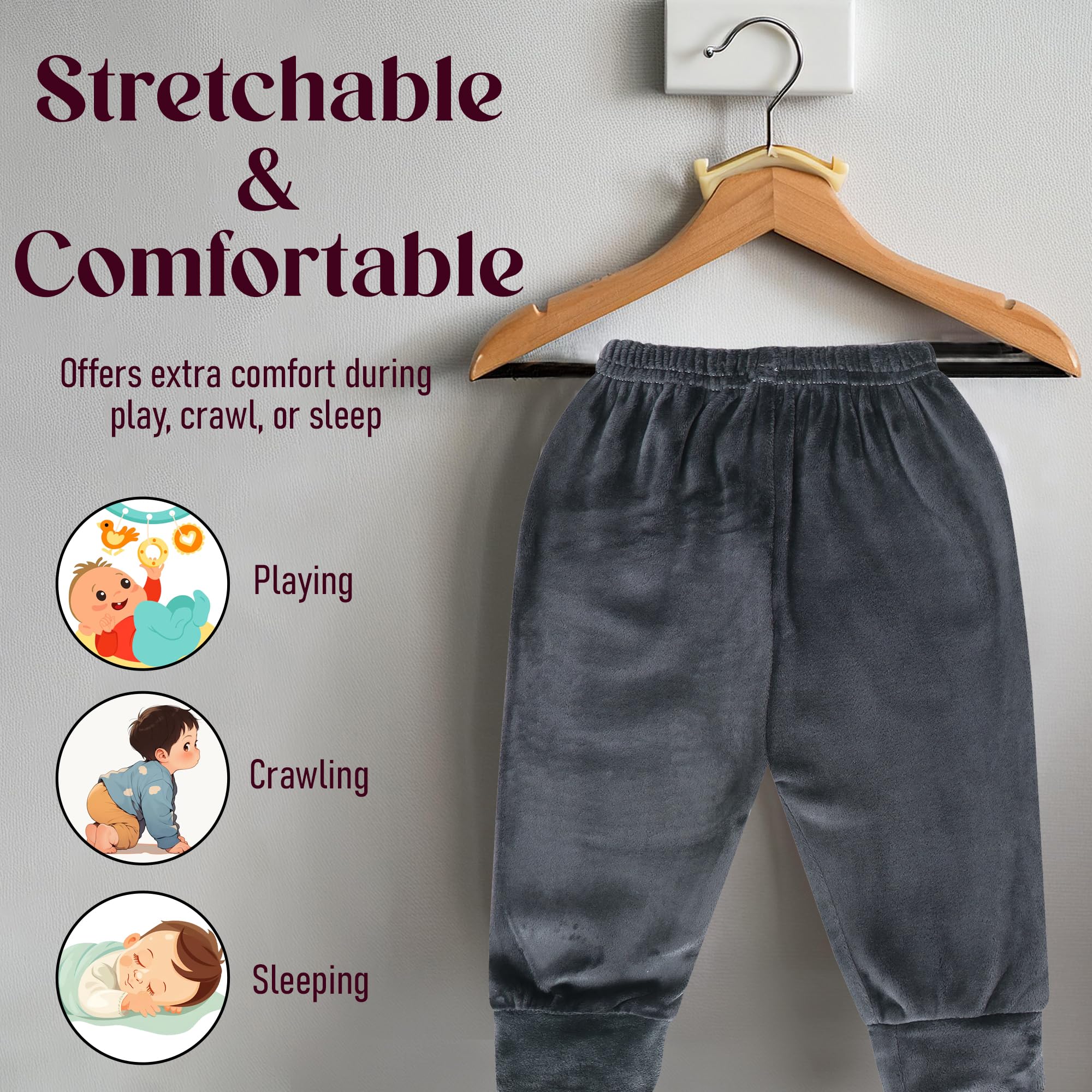 CLAP Unisex Baby Winter Pajama Pants - Soft Fleece - Image 5