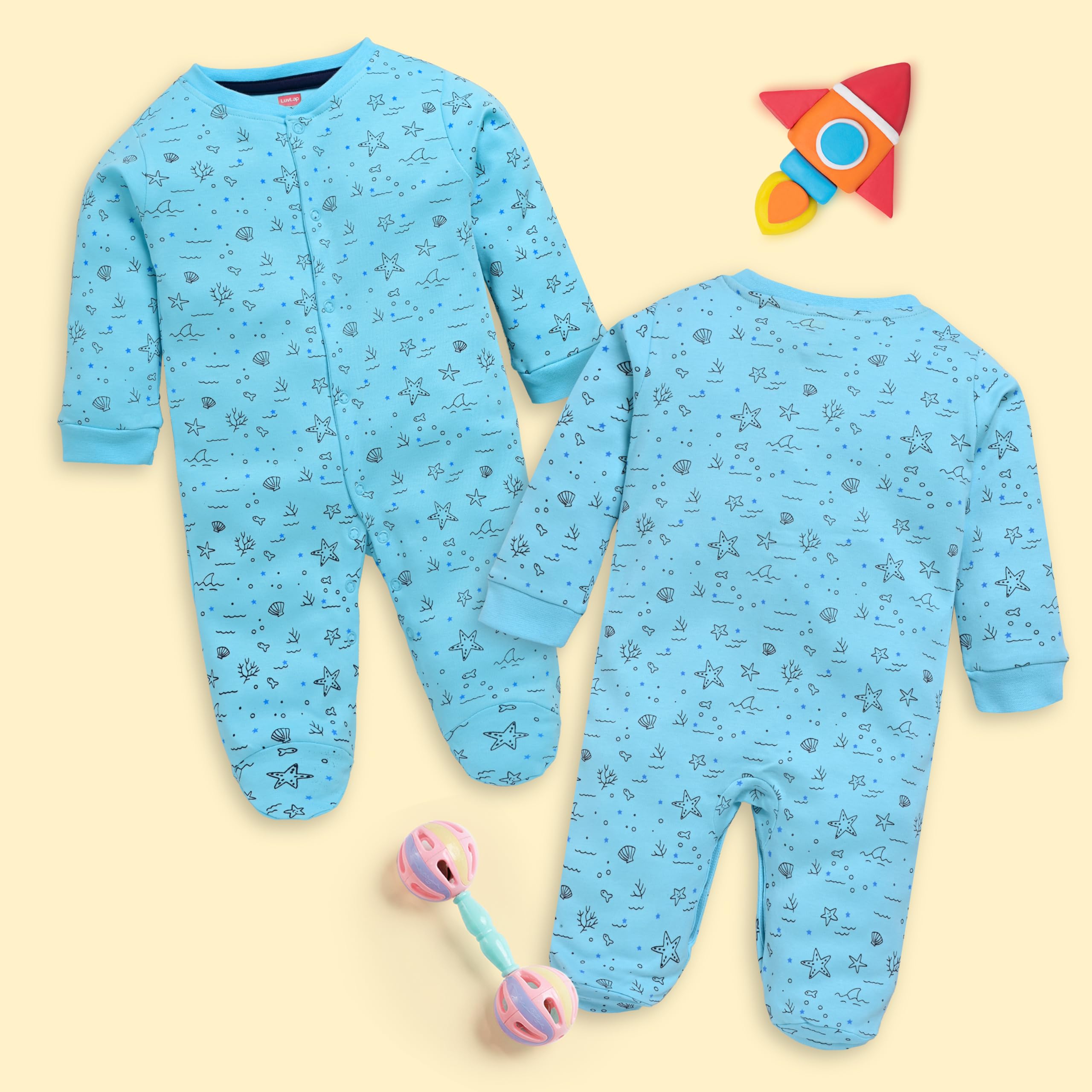 LuvLap Cotton Rompers for Baby Boys & Girls - Image 4