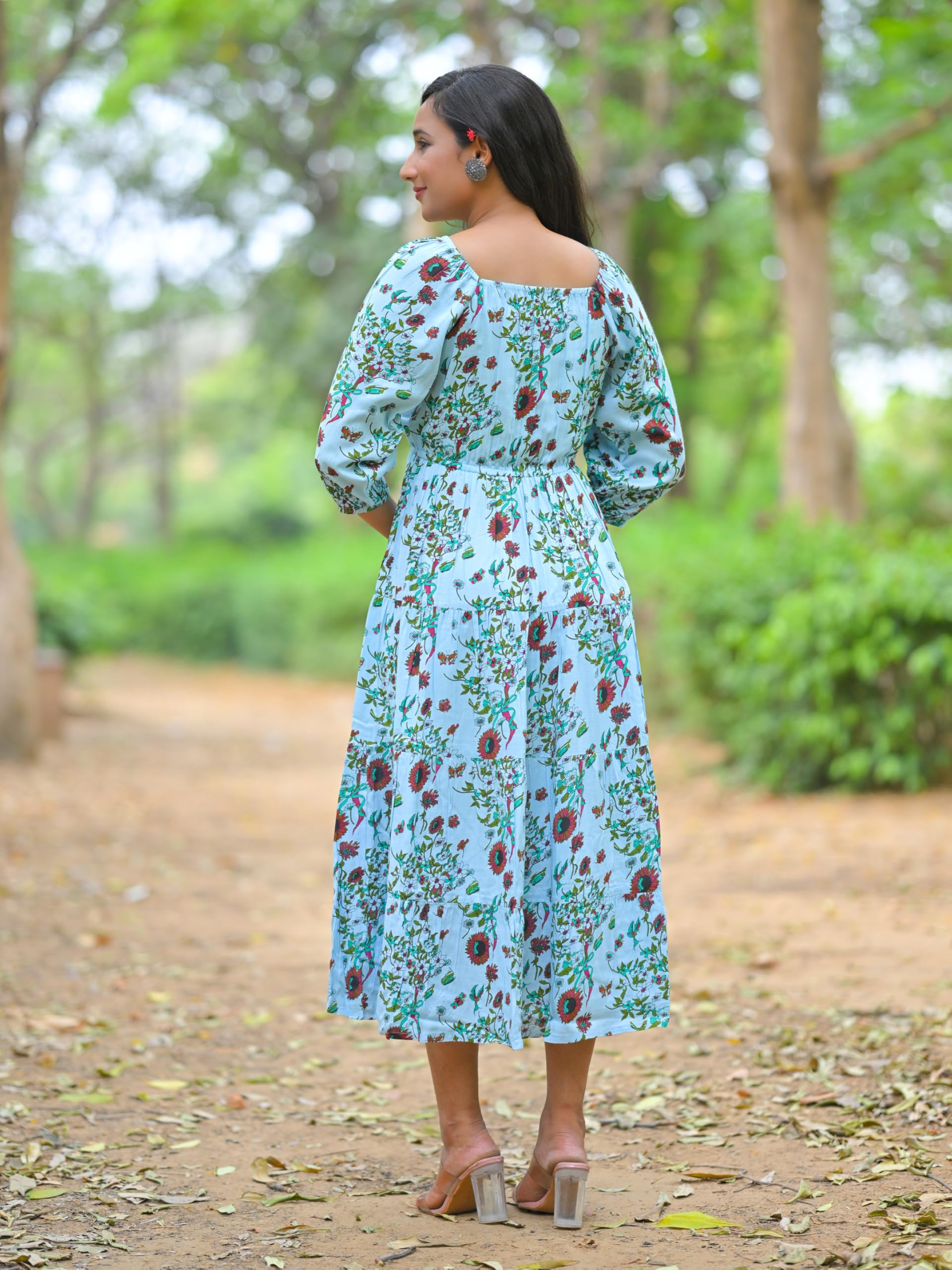 Yash Women Floral Printed Maxi Dress - Image 4