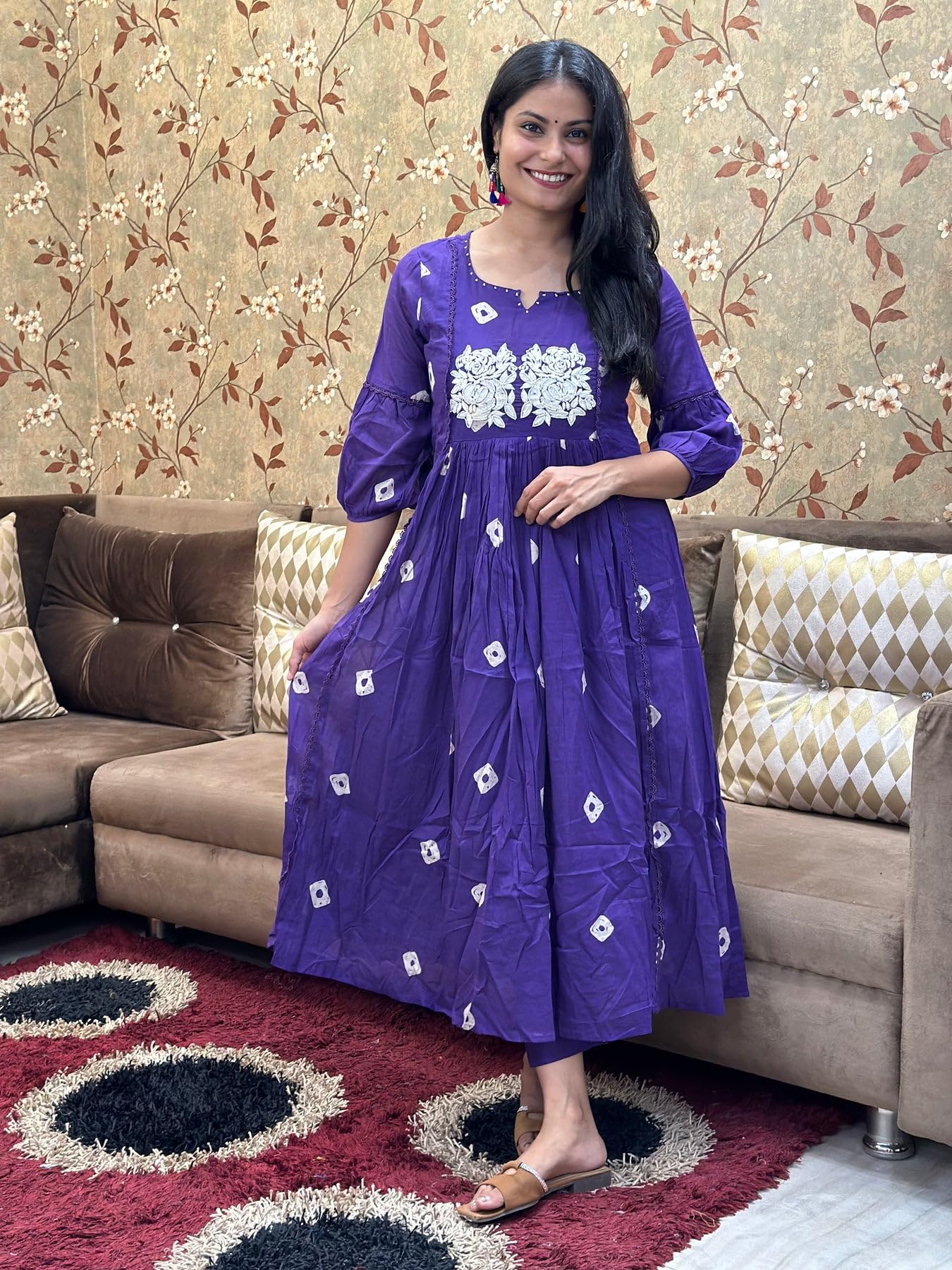 GoSriKi Women's Rayon Anarkali Kurta Set - Image 3