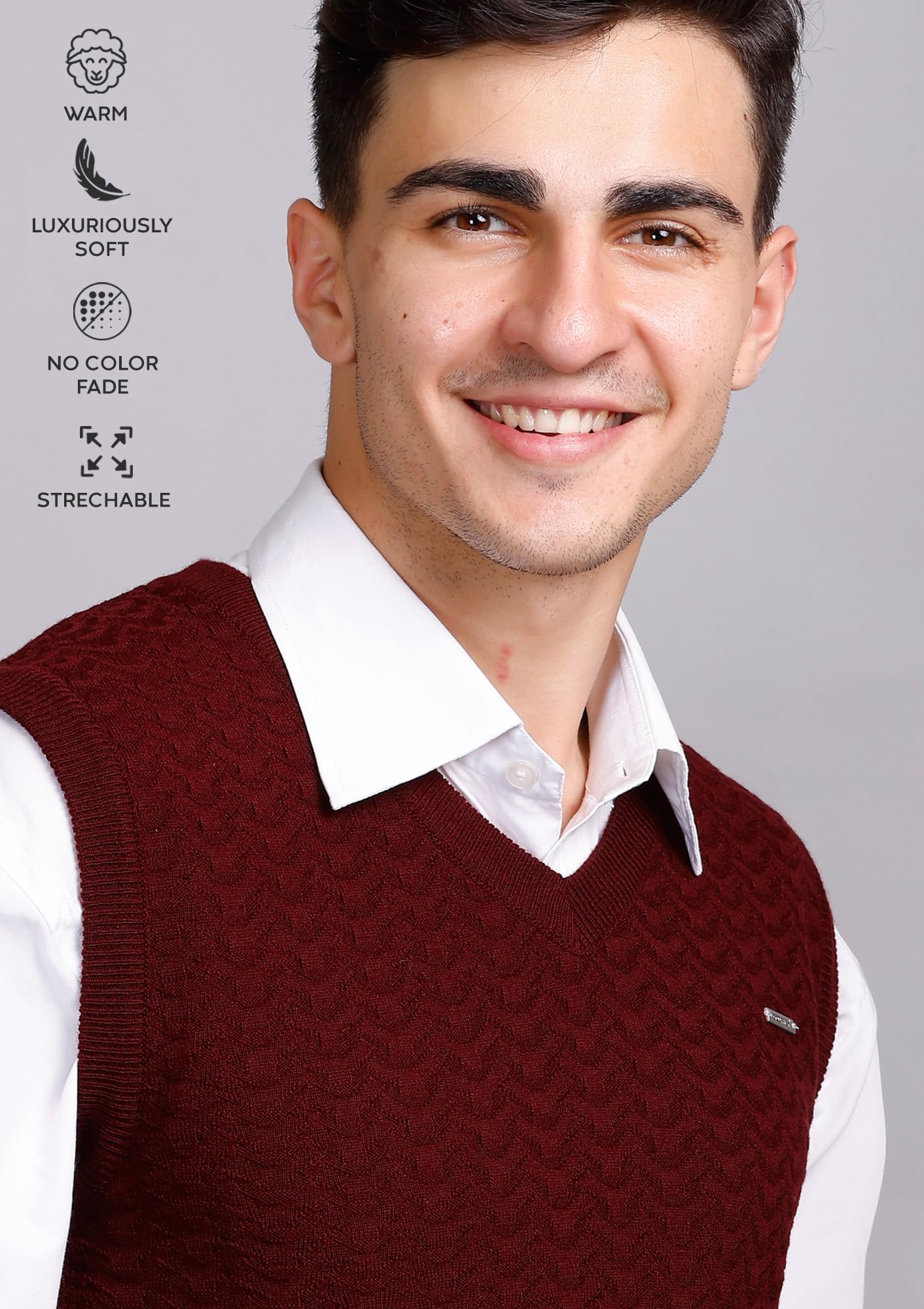 GarbGlide v Neck Sweater for Men - Grey - Image 2