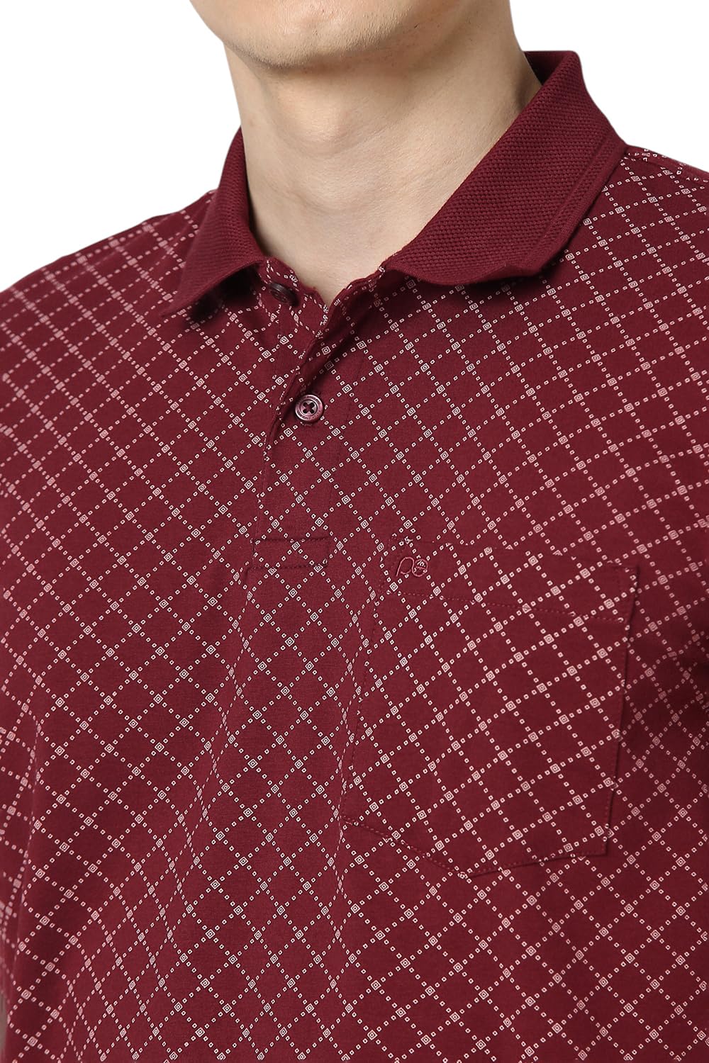 Peter England Polo T-Shirt for Men - Maroon - Image 4