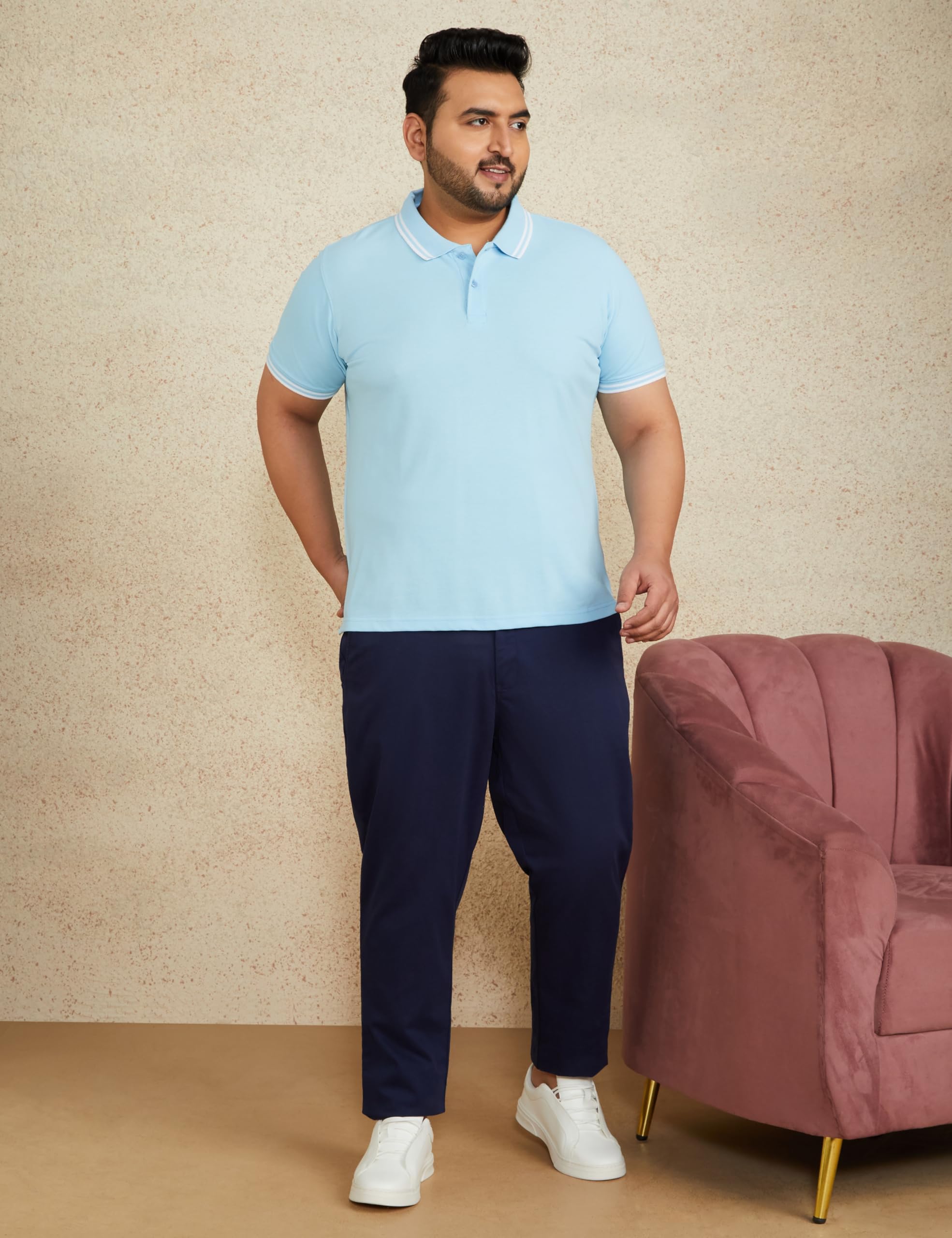 Symbol Men's Navy Cotton Trousers - Image 5