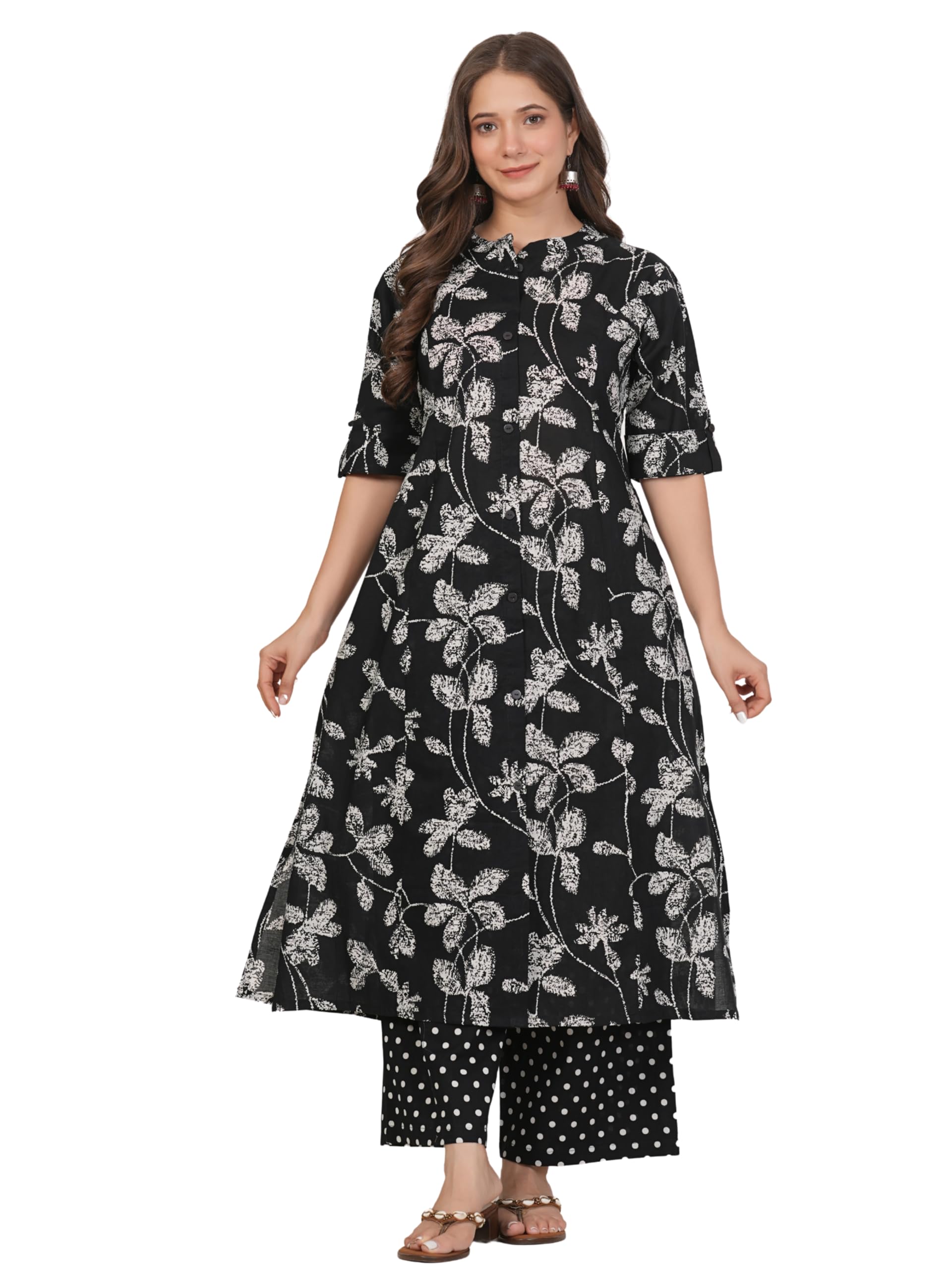 rytras Women's Cotton Printed Kurta Set