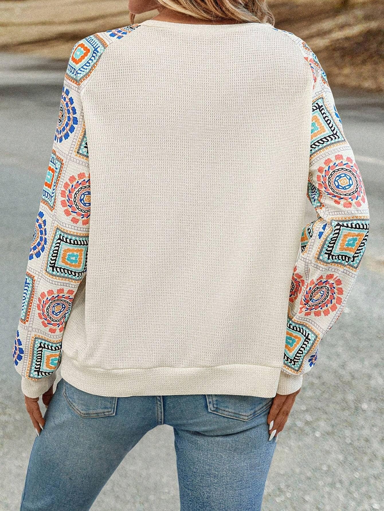 TAGAS Women's Floral Print Top - Off White - Image 4