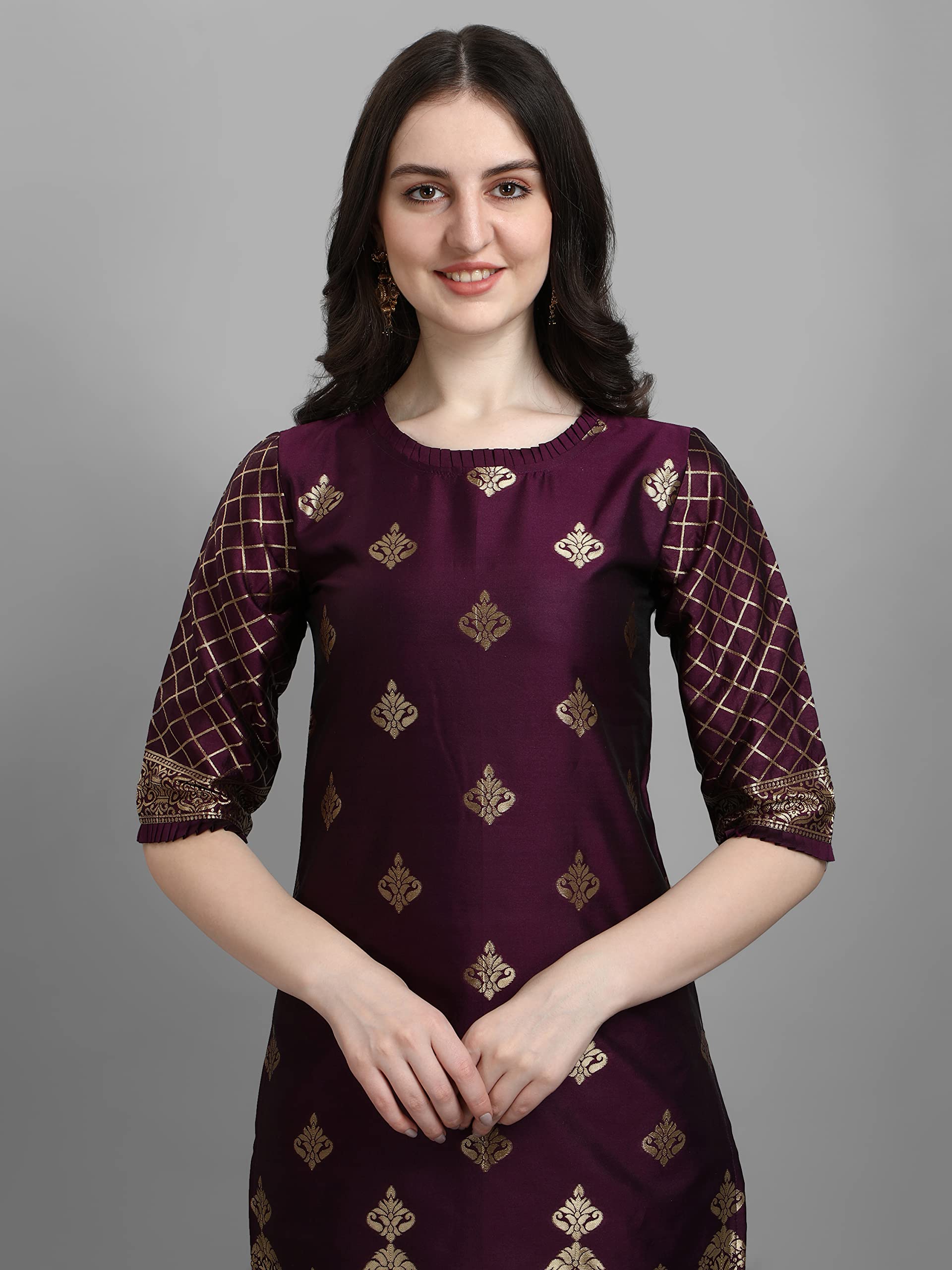 VredeVogel Purple Kurta Pant Dupatta Set for Women - Image 4