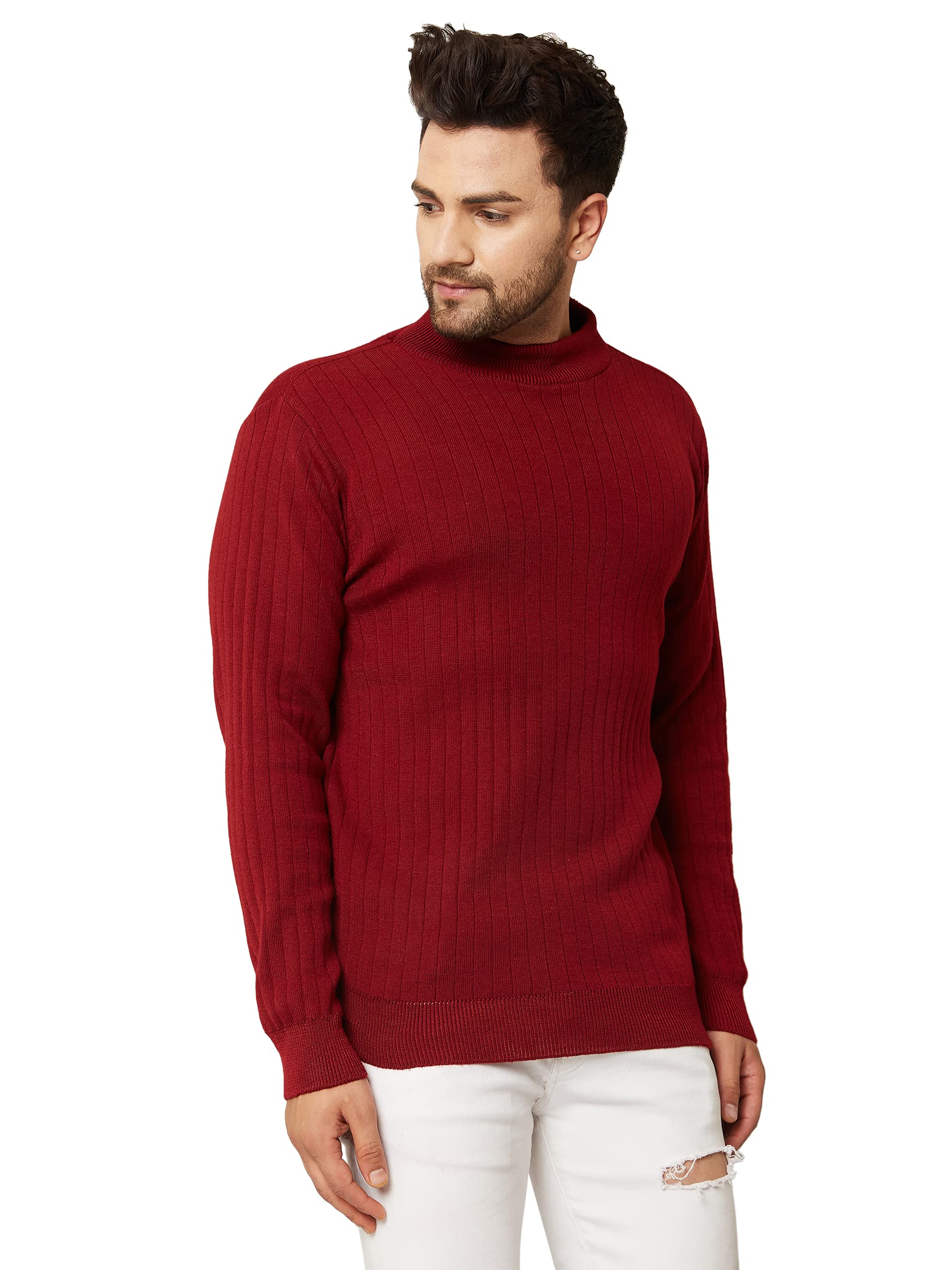 Kvetoo Men's Acrylic Sweater - Cherry - Image 4