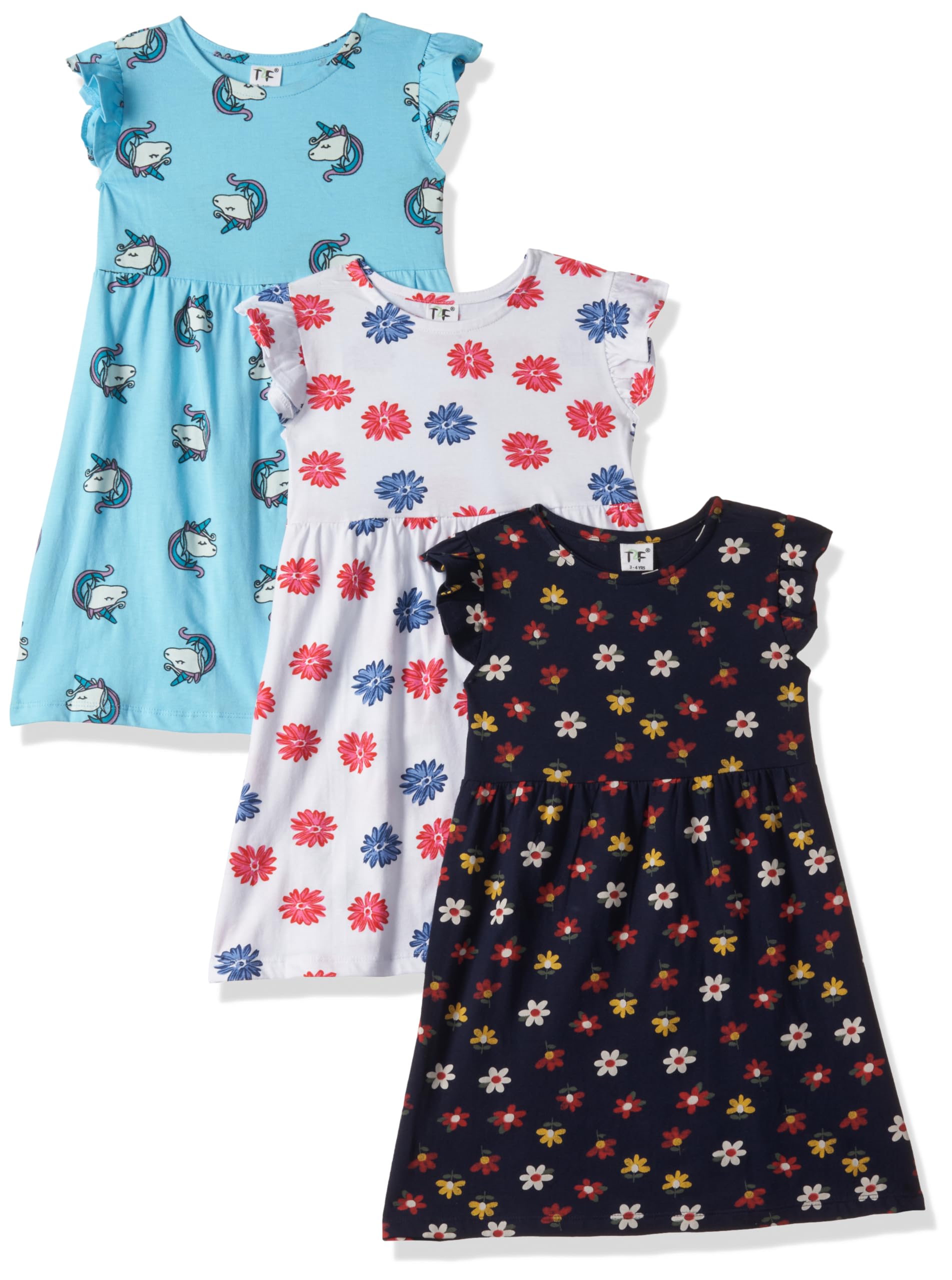 GarbGlide Girls Cotton Printed Casual Dress