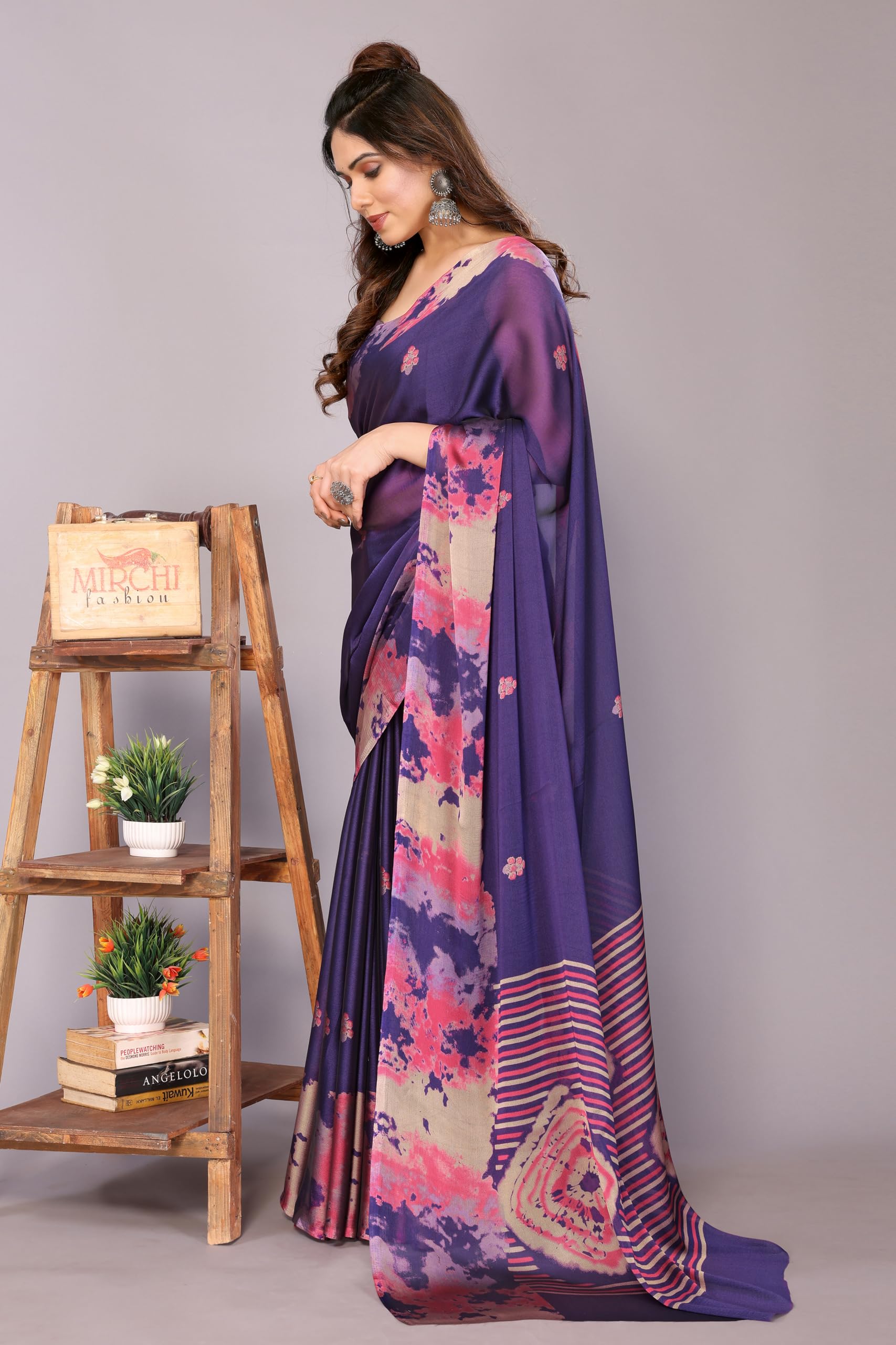 MIRCHI FASHION Chiffon Georgette Tie Dye Saree for Women - Image 4