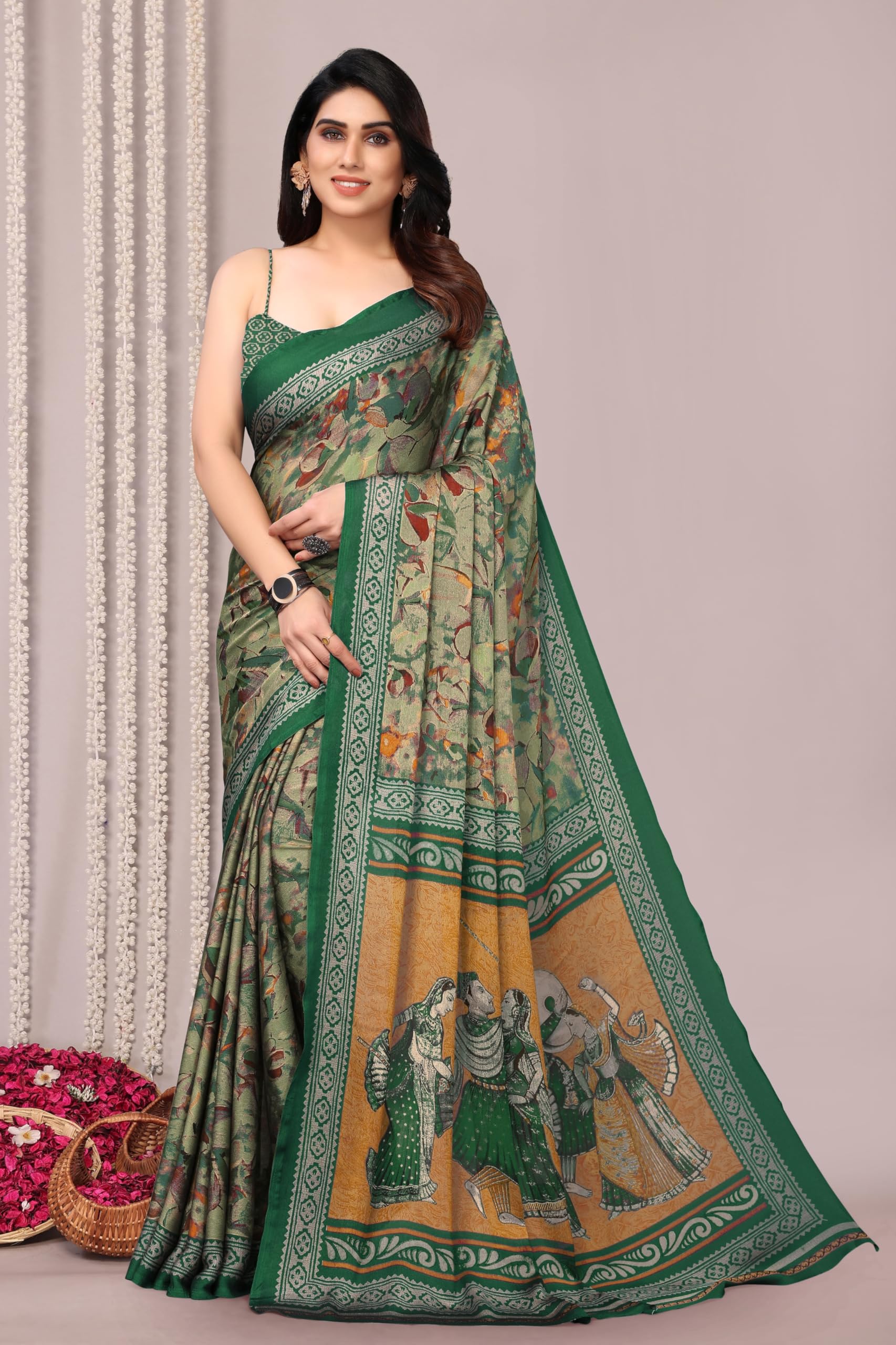 MIRCHI FASHION Chiffon Georgette Floral Saree for Women - Image 5