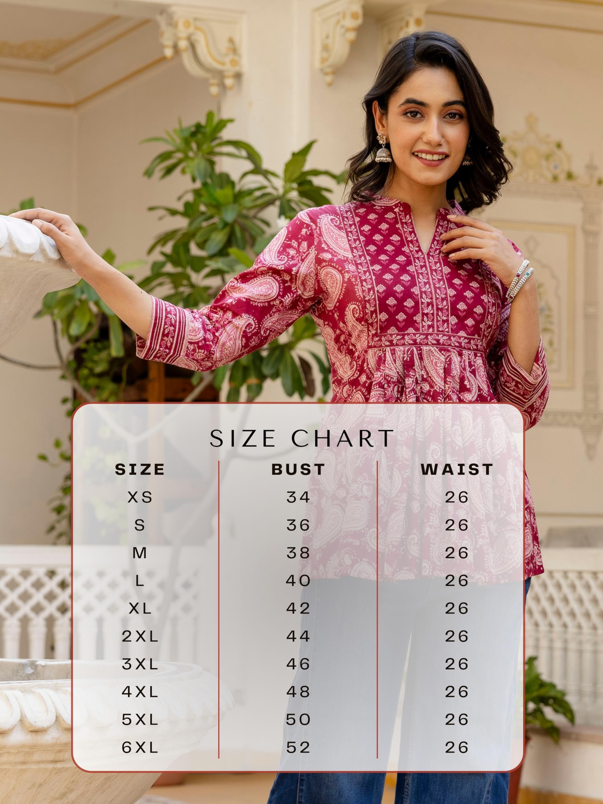 Arayna Women's Cotton Paisley Tunic Top - Maroon - Image 5