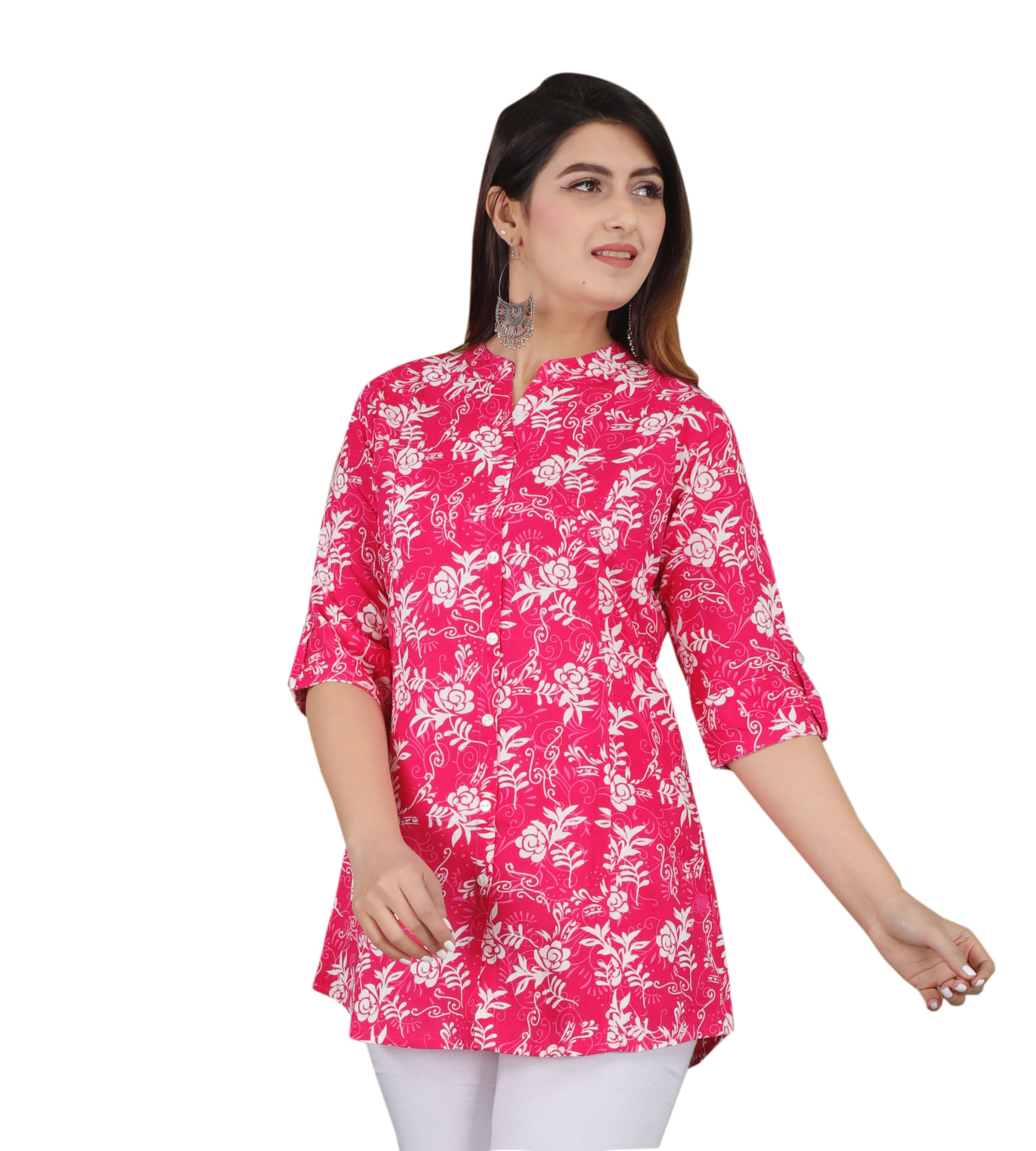 Gudwear Printed Button Down Shirt for Women