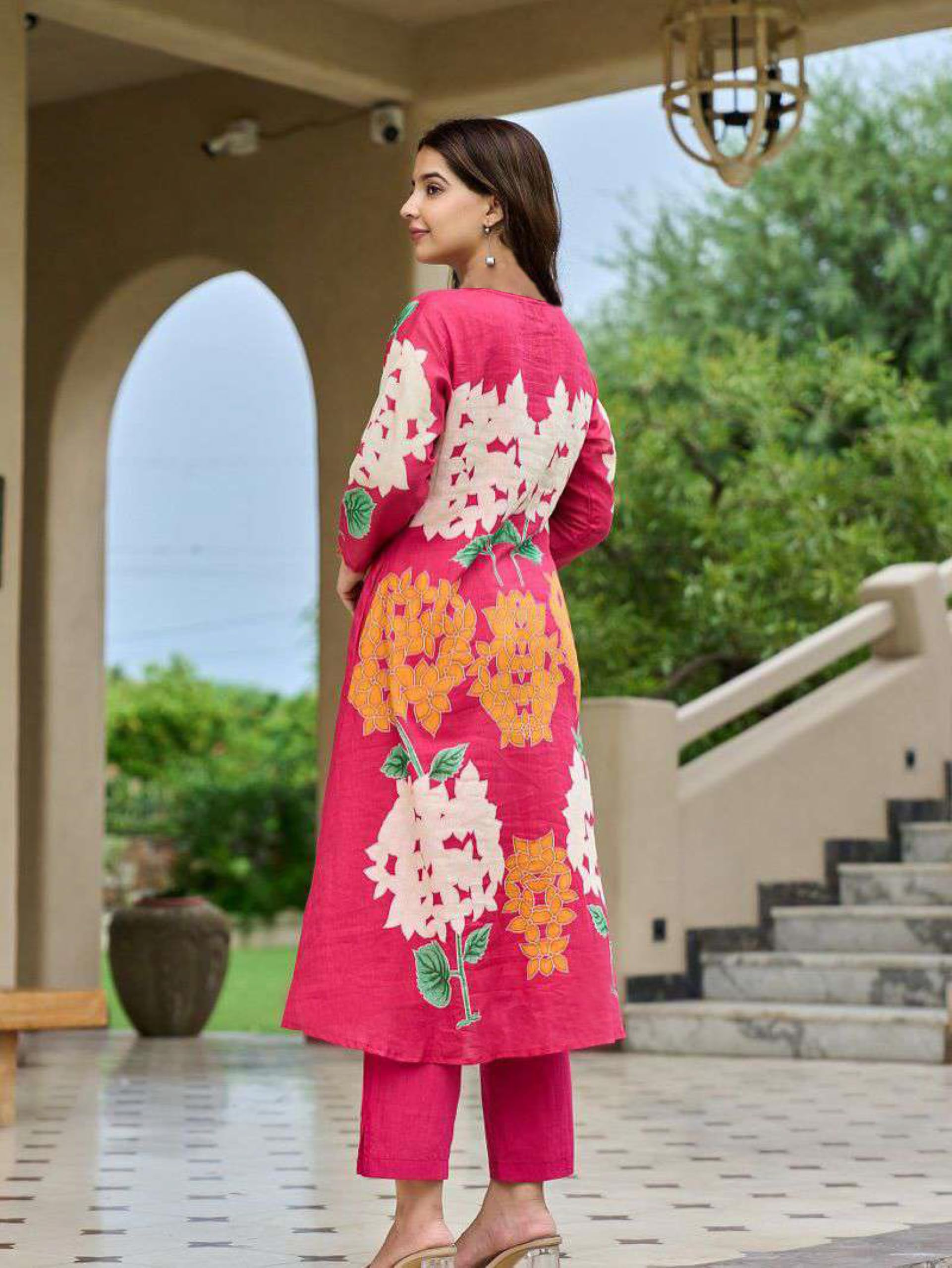 Paula Pink Rayon Kurta Set for Women - Image 2