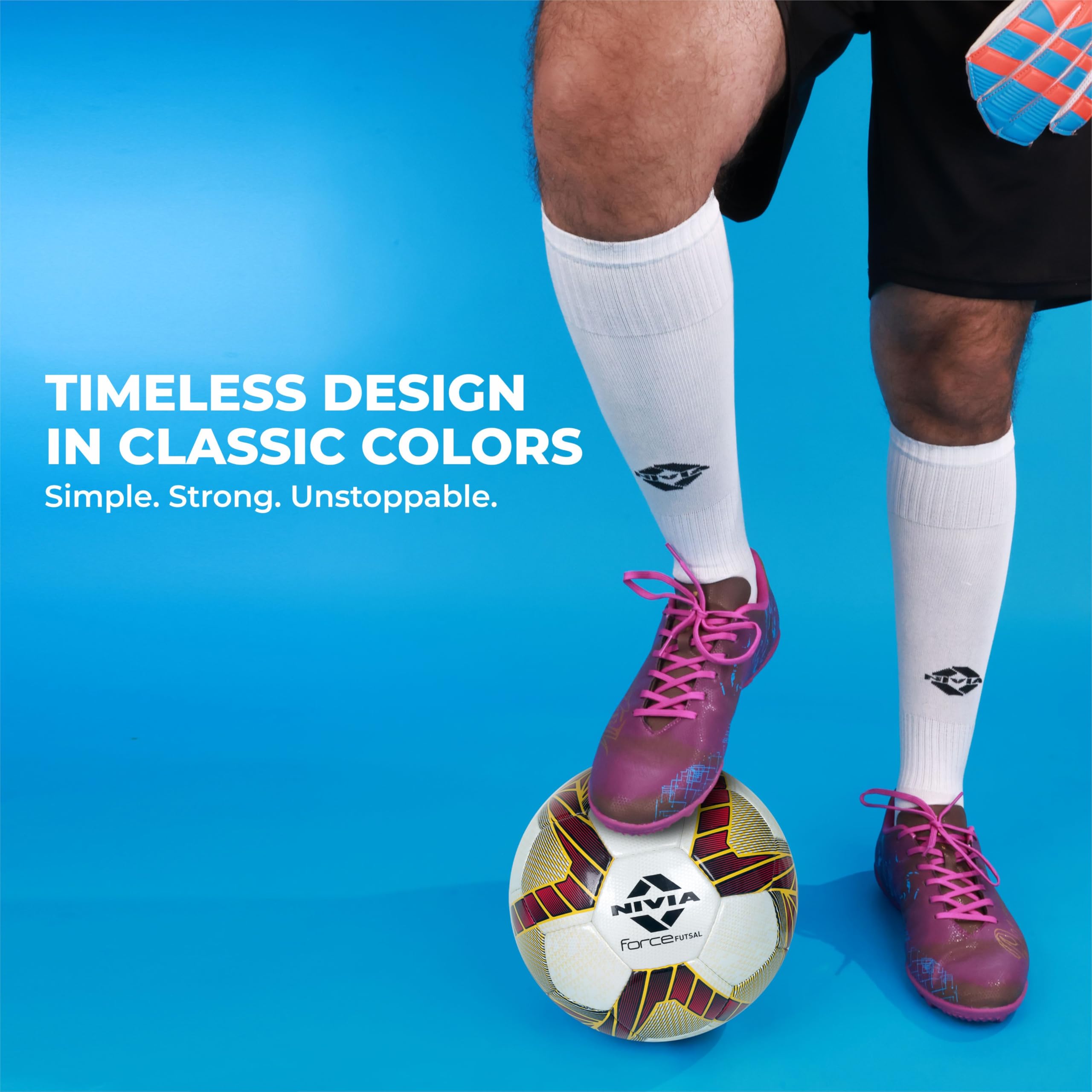 Nivia Classic Football Stockings for Men & Women - Off White - Image 3