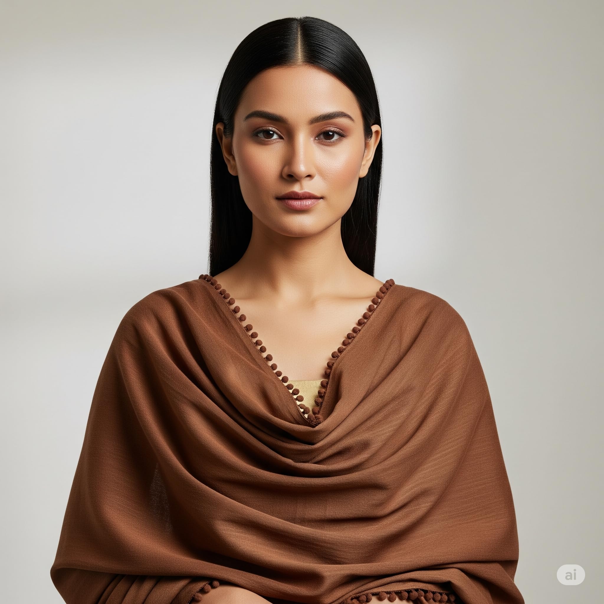 VinodRatna Brown Cotton Dupatta for Women - Image 3