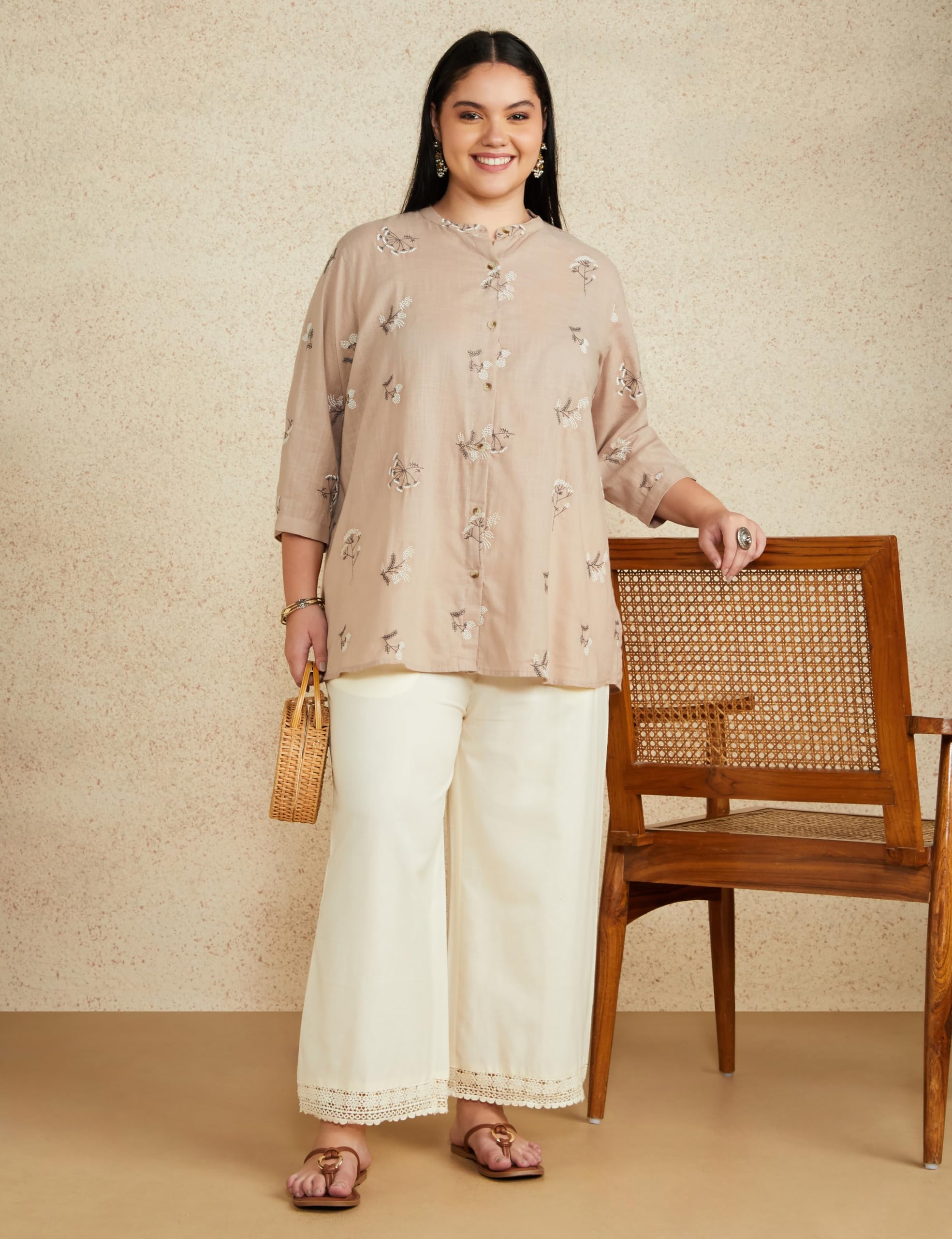 Myx Women's Relaxed Fit Palazzo - Ecru - Image 5