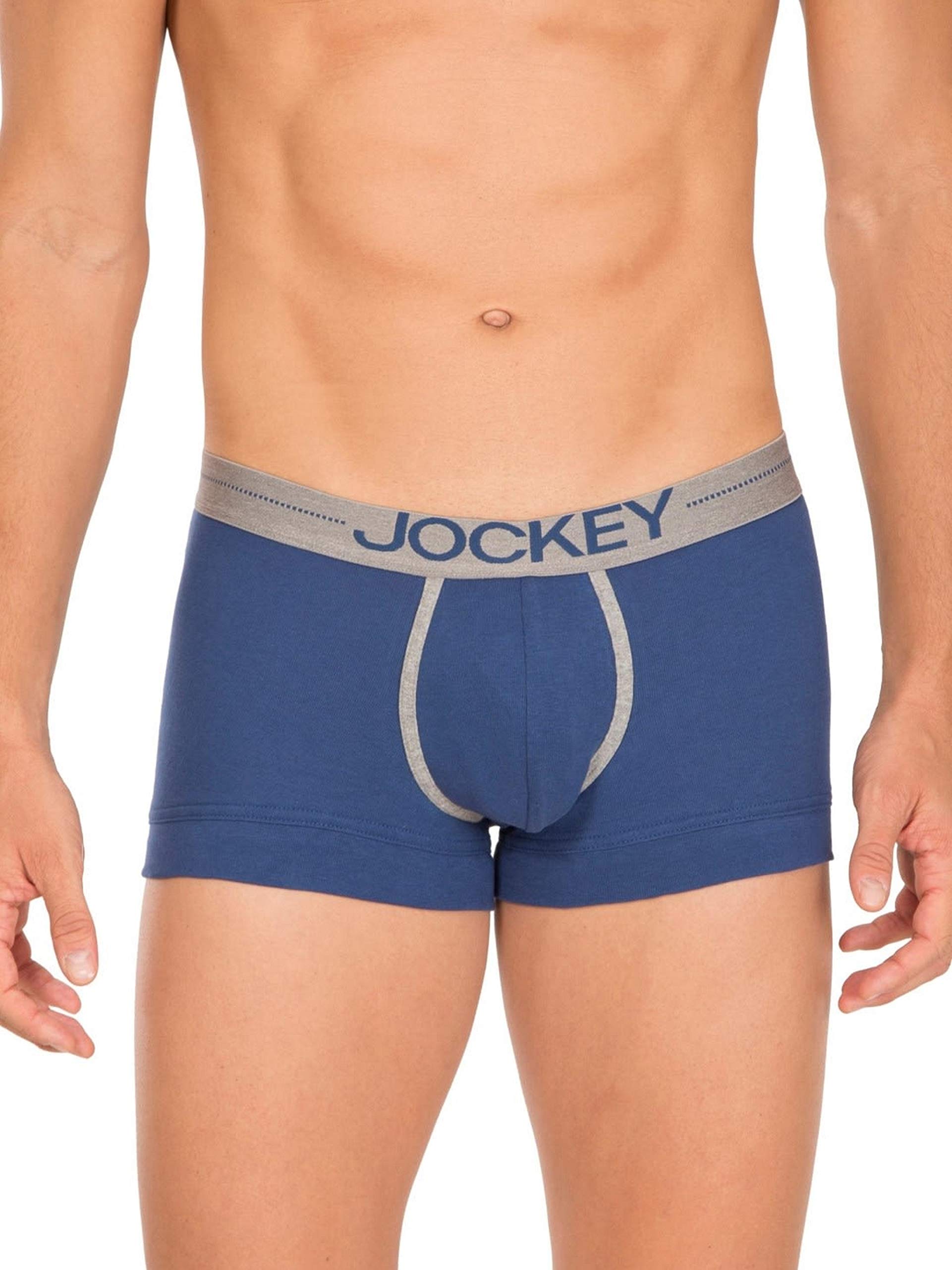 Jockey Men's Mid Blue Cotton Trunks