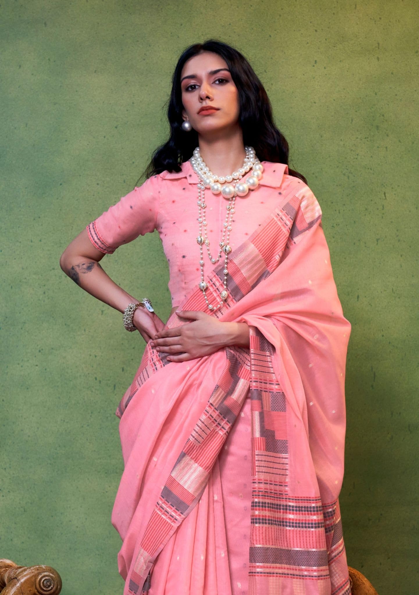 Kanjivaram Silk Saree for Women - Pink - Image 4