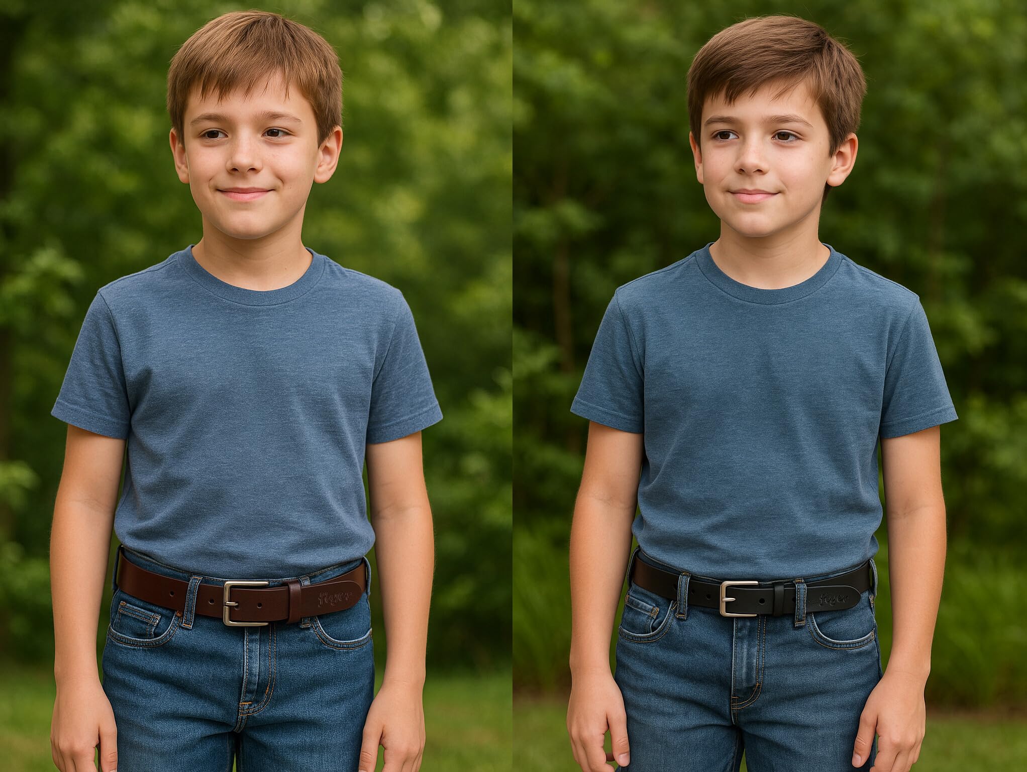 Flyer Boys Genuine Leather Belt - Black & Brown - Image 5